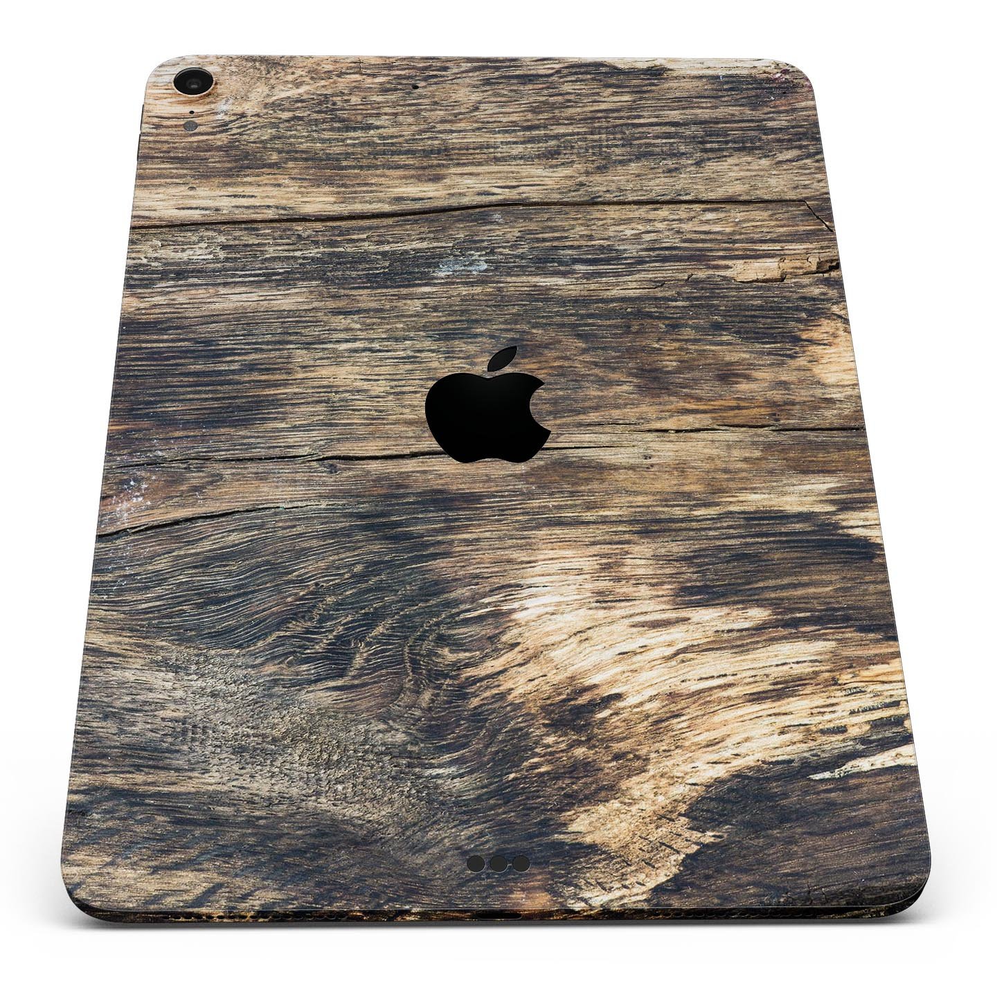 Raw Wood Planks V12 skin decal for Apple iPad Pro, showcasing a rustic wood design with a smooth finish.