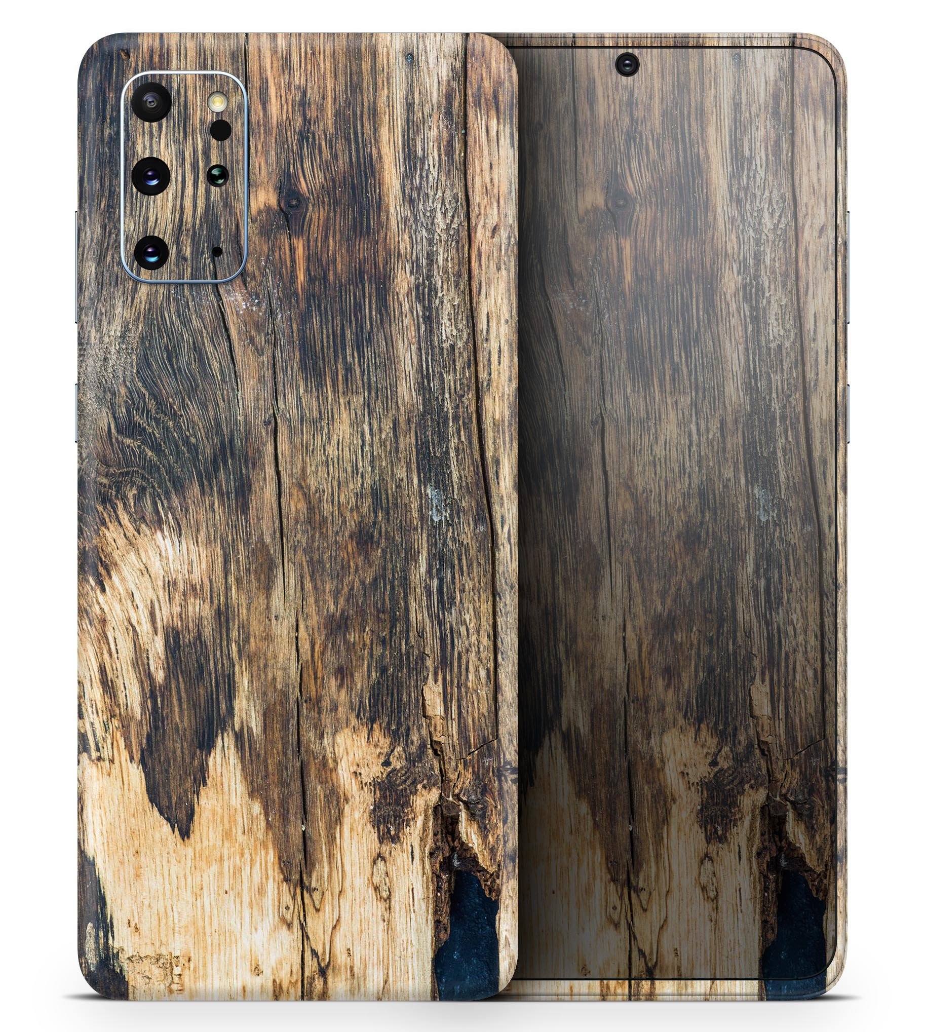 Raw Wood Planks V12 skin for Samsung Galaxy S20, showcasing a stylish wood grain design with a premium finish.