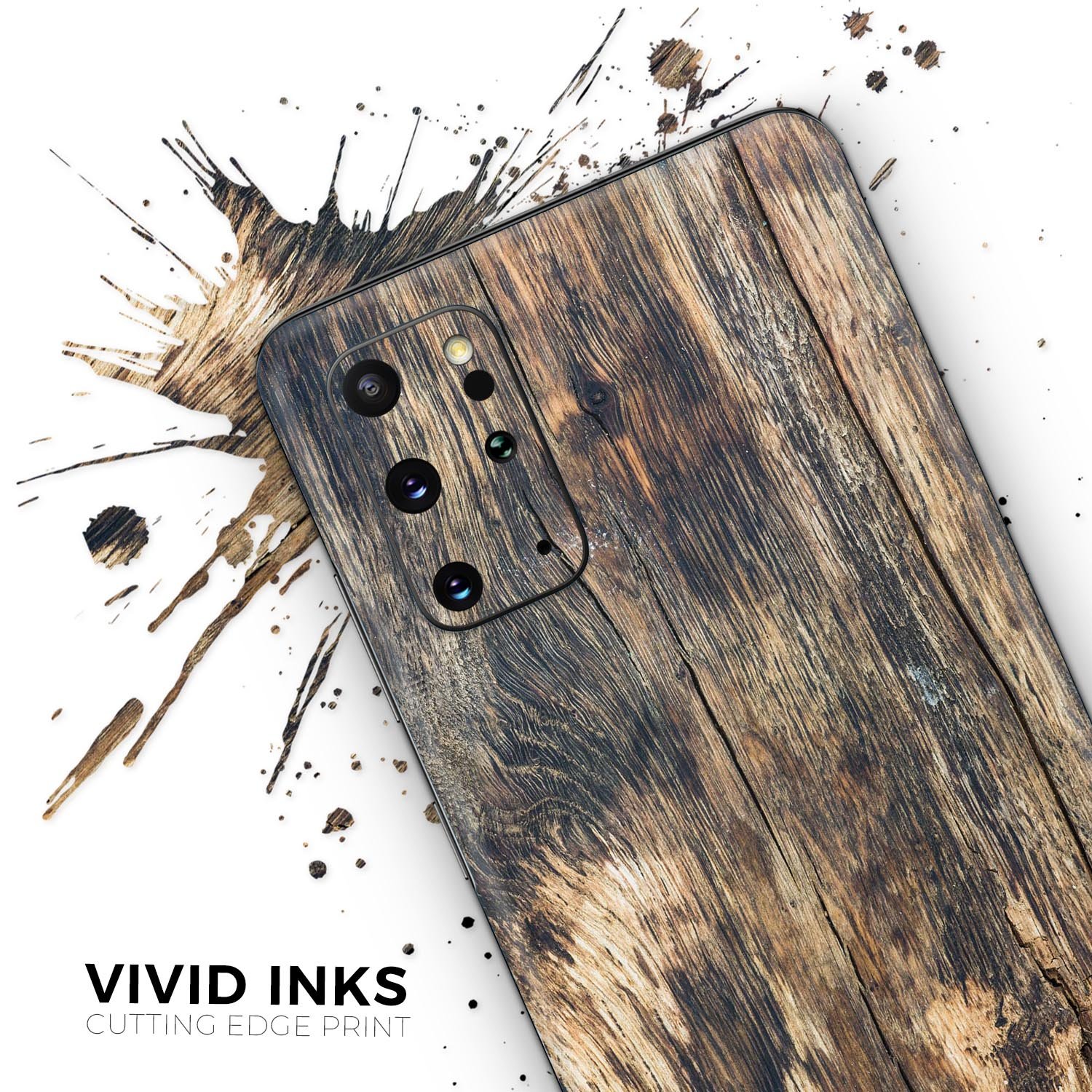 Raw Wood Planks V12 skin for Samsung Galaxy S20, showcasing a stylish wood grain design with a premium finish.