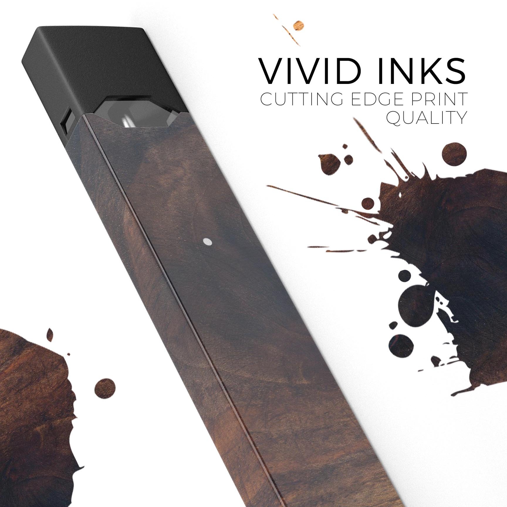 Raw Wood Planks V13 skin-wrap sticker designed for JUUL vaping device, showcasing a stylish wood texture.