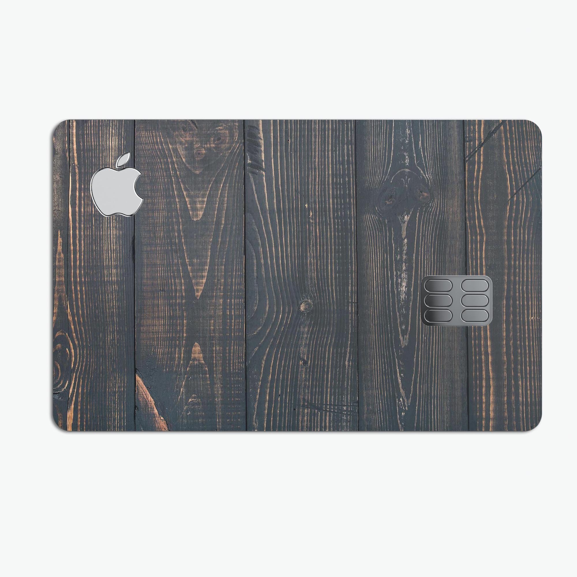 Raw Wood Planks V14 skin kit for Apple Card, showcasing premium vinyl design and finishes.