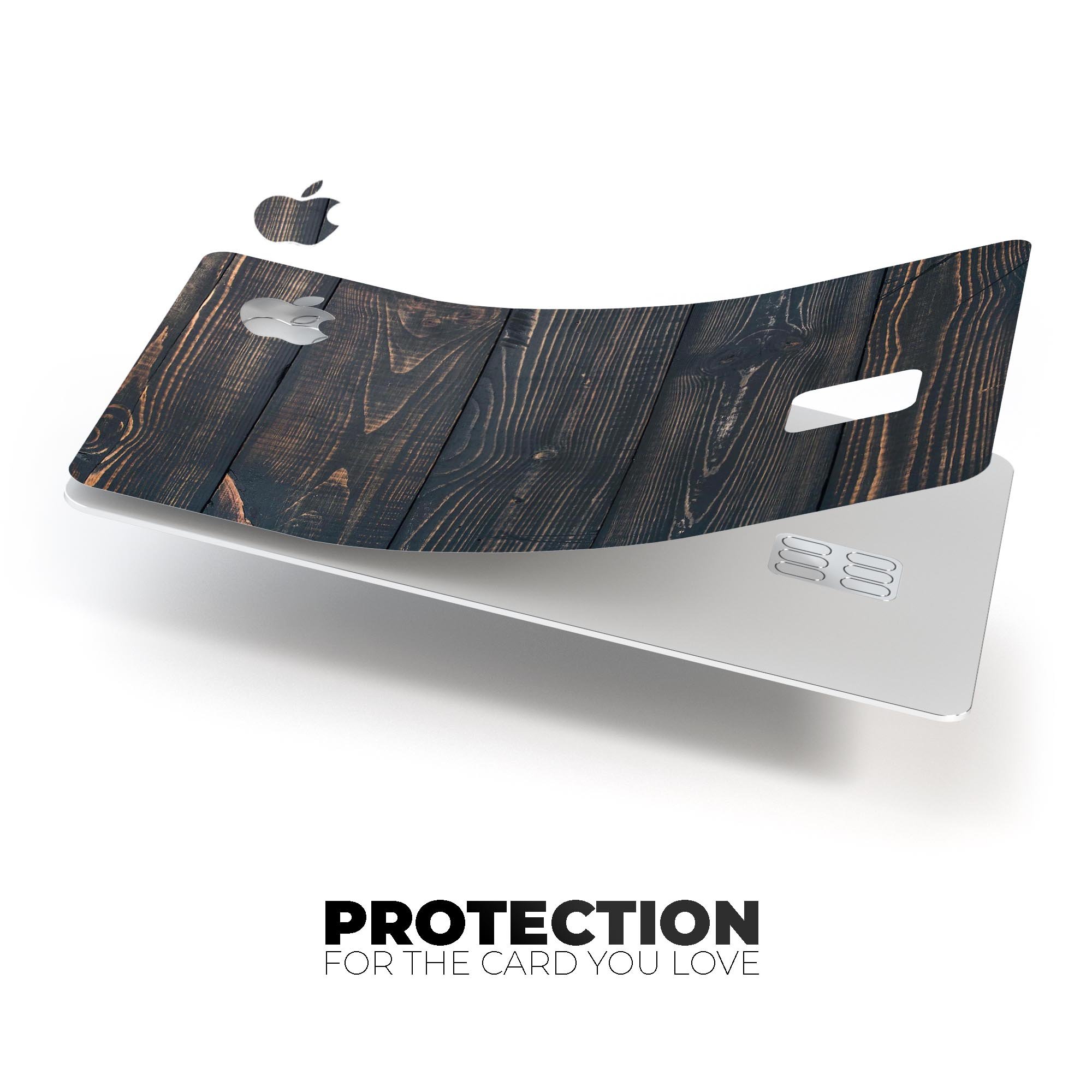 Raw Wood Planks V14 skin kit for Apple Card, showcasing premium vinyl design and finishes.