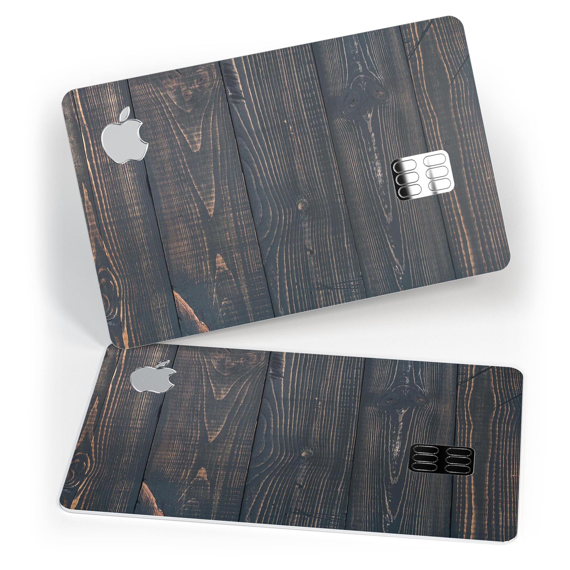 Raw Wood Planks V14 skin kit for Apple Card, showcasing premium vinyl design and finishes.