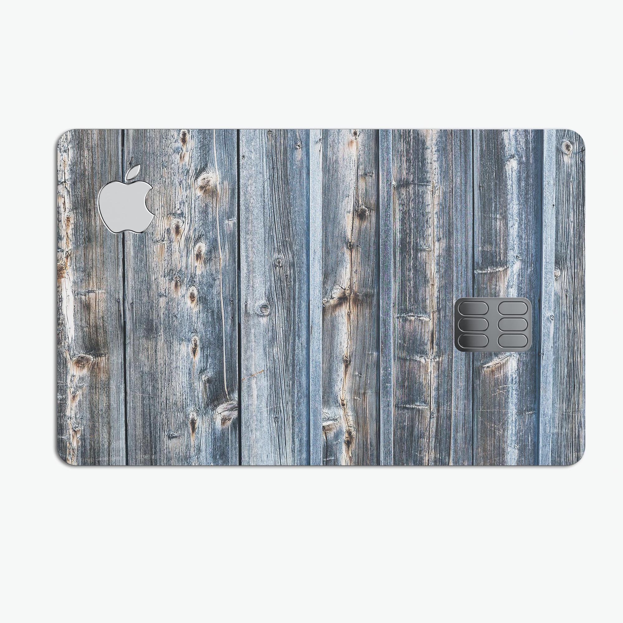 Raw Wood Planks V2 skin kit for Apple Card, showcasing premium vinyl design and finishes.