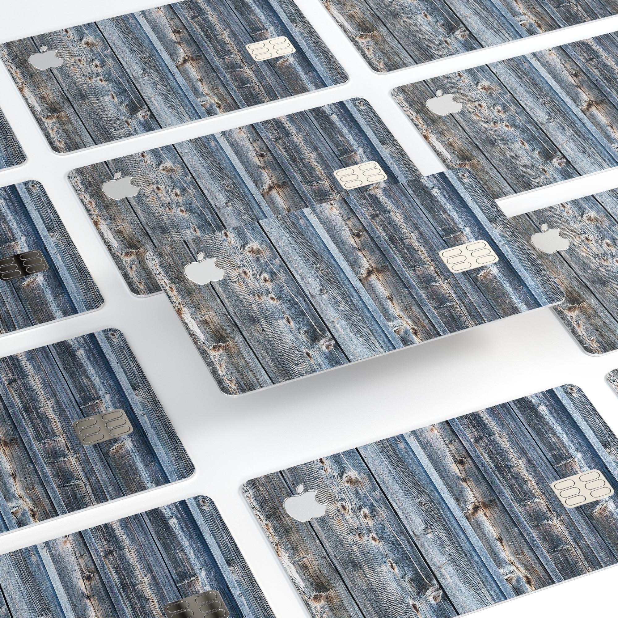 Raw Wood Planks V2 skin kit for Apple Card, showcasing premium vinyl design and finishes.