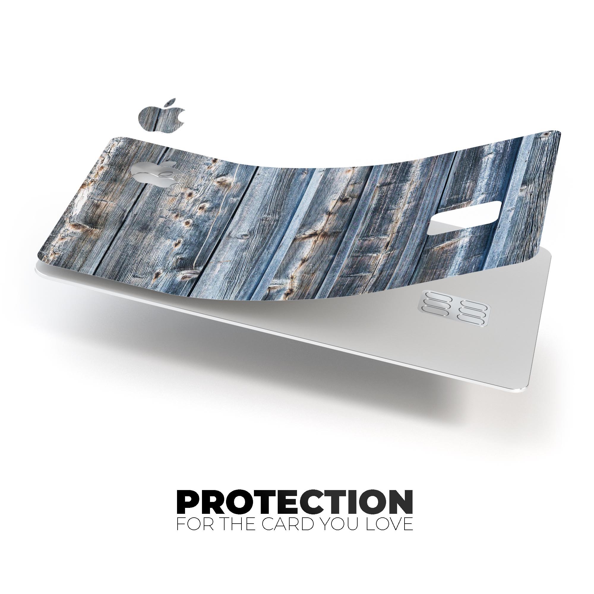 Raw Wood Planks V2 skin kit for Apple Card, showcasing premium vinyl design and finishes.