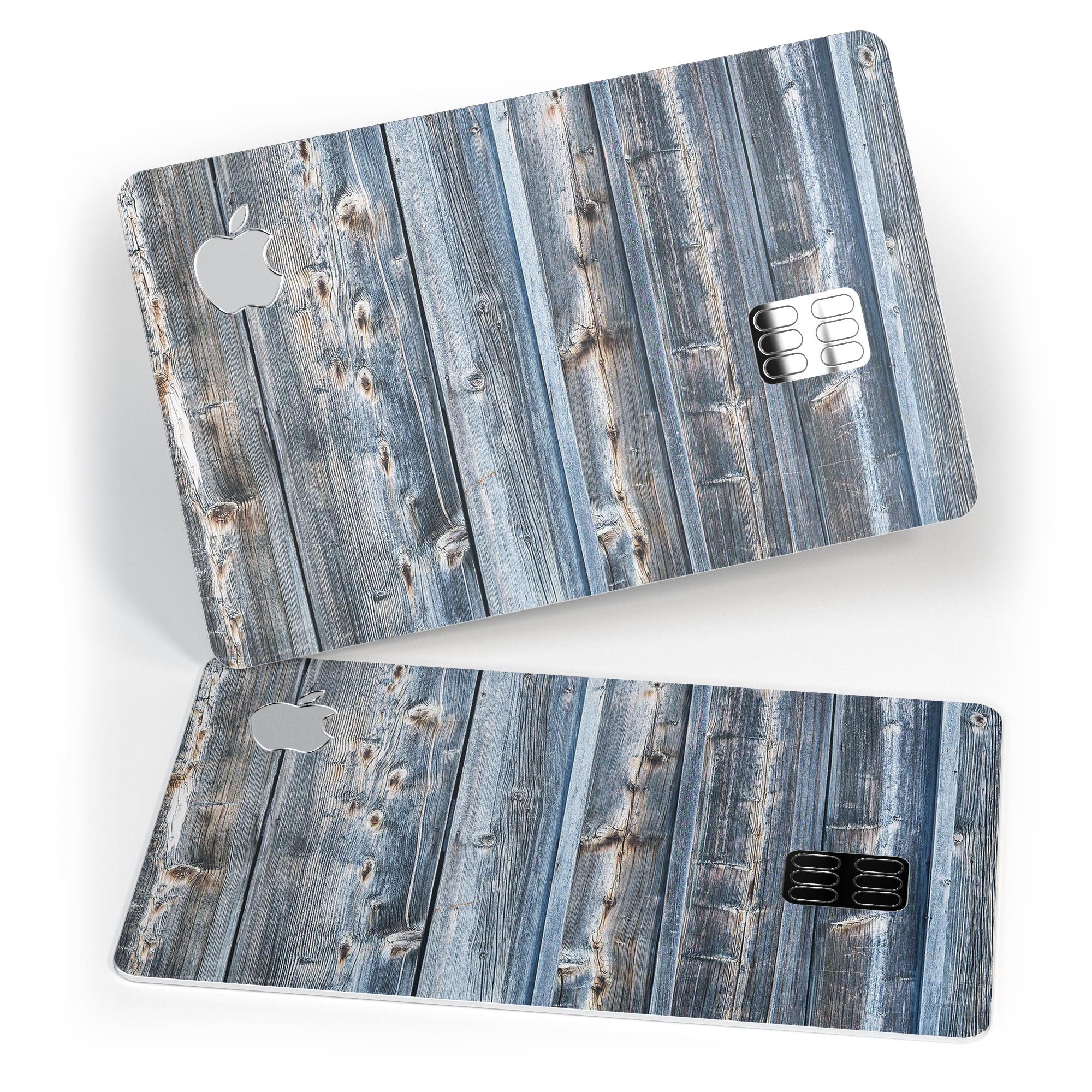 Raw Wood Planks V2 skin kit for Apple Card, showcasing premium vinyl design and finishes.