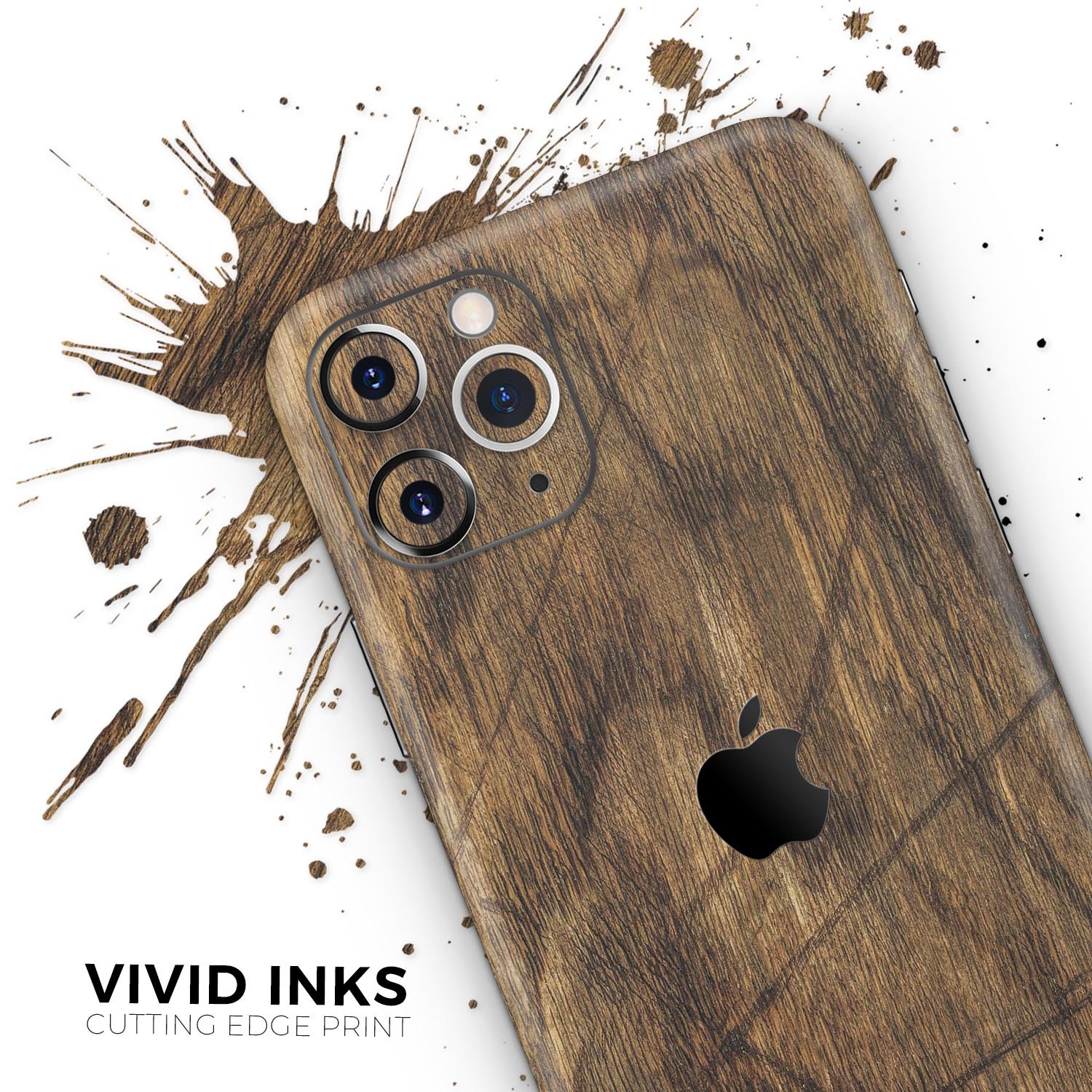 Raw Wood Planks V3 skin for Apple iPhone 14, showcasing a stylish wood grain design.