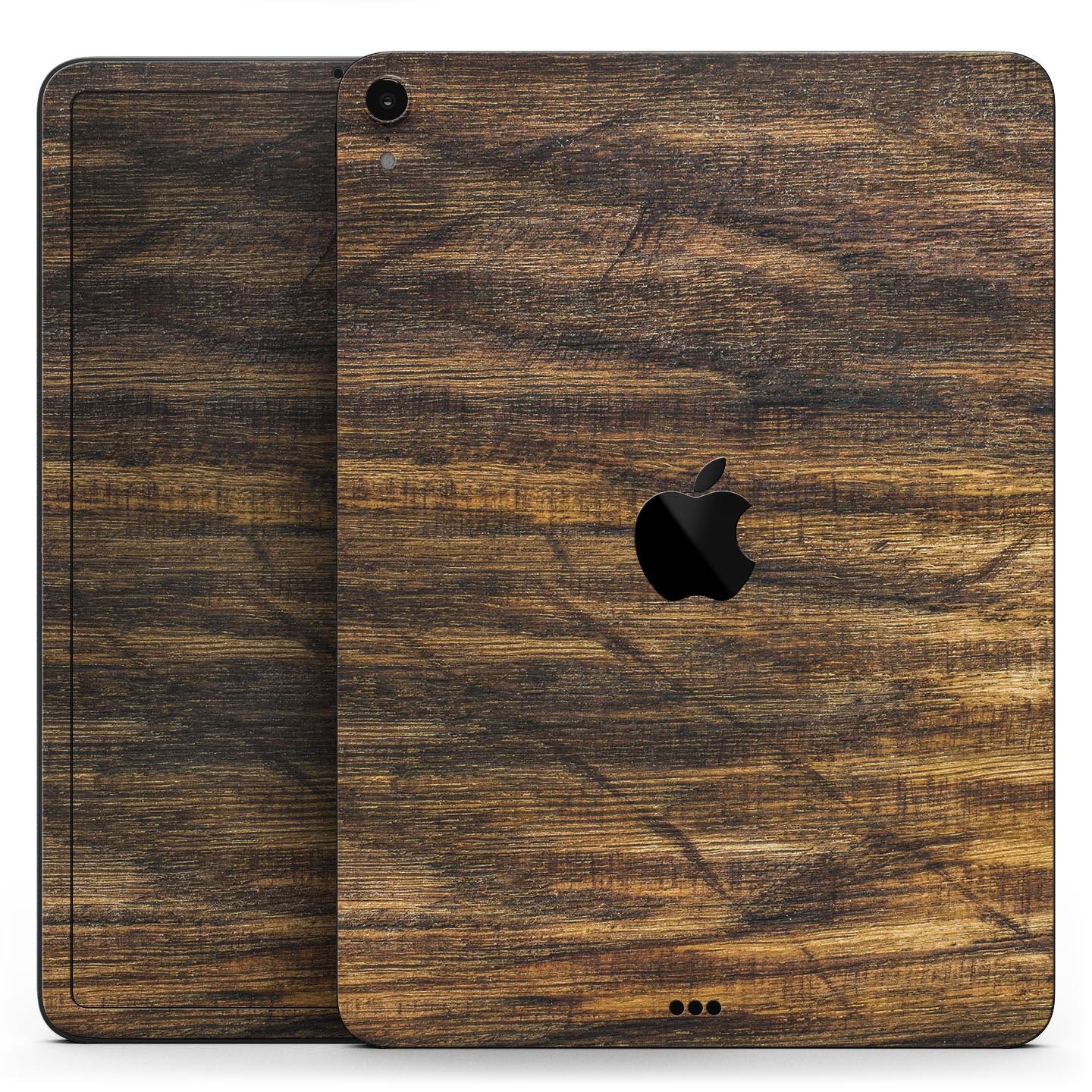 Raw Wood Planks V4 skin decal for Apple iPad Pro, showcasing a rustic wood design with ultra-thin protection.