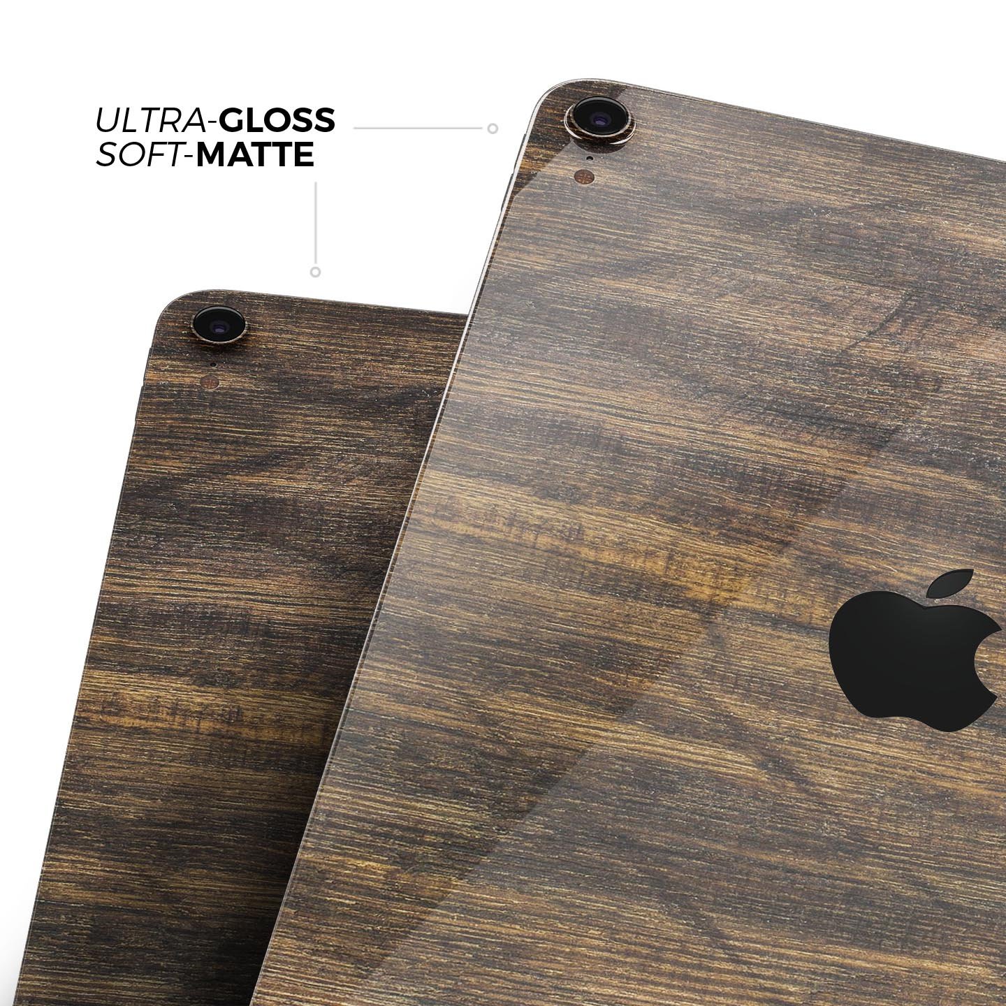 Raw Wood Planks V4 skin decal for Apple iPad Pro, showcasing a rustic wood design with ultra-thin protection.