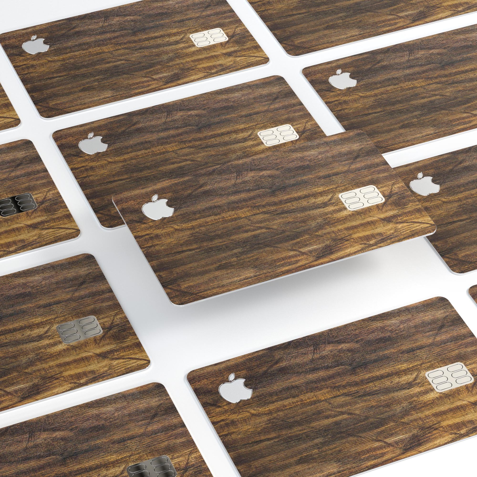 Raw Wood Planks V4 skin kit for Apple Card, showcasing premium vinyl design and finishes.