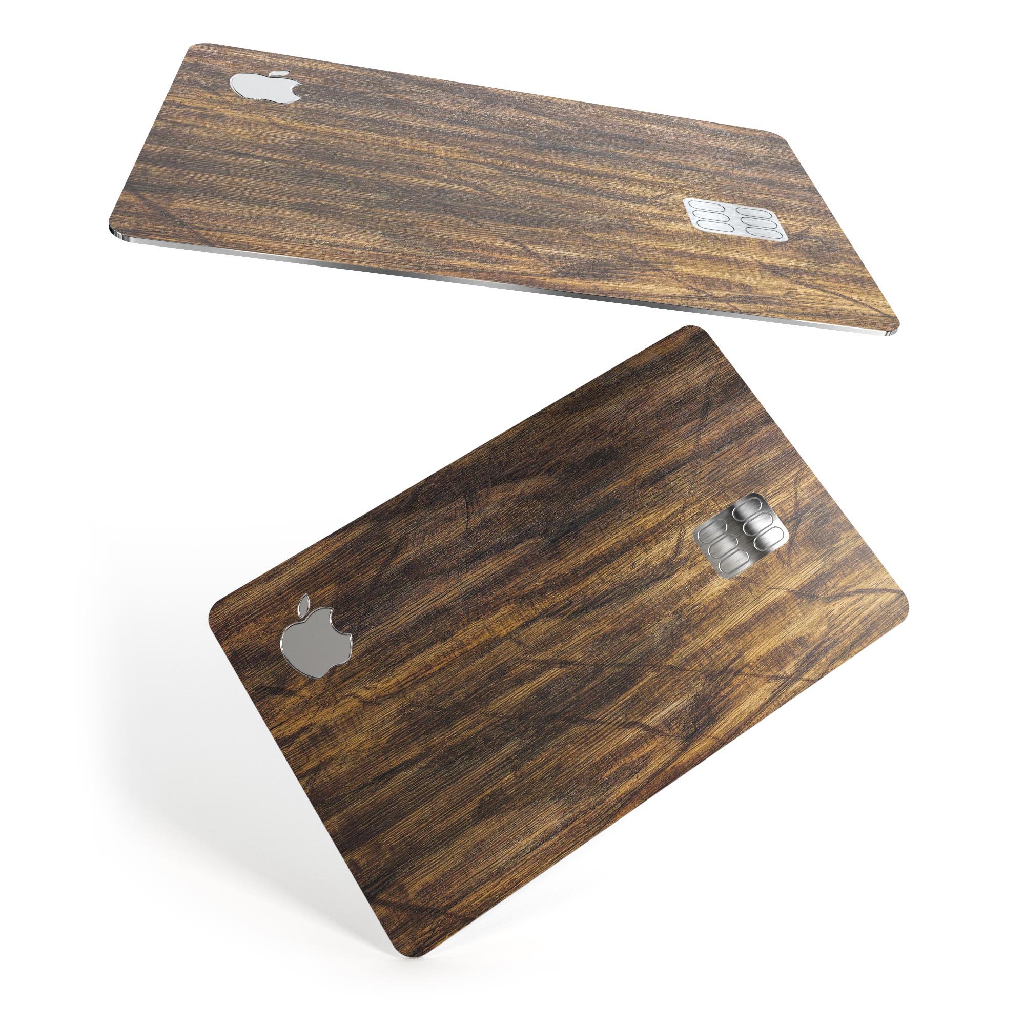 Raw Wood Planks V4 skin kit for Apple Card, showcasing premium vinyl design and finishes.