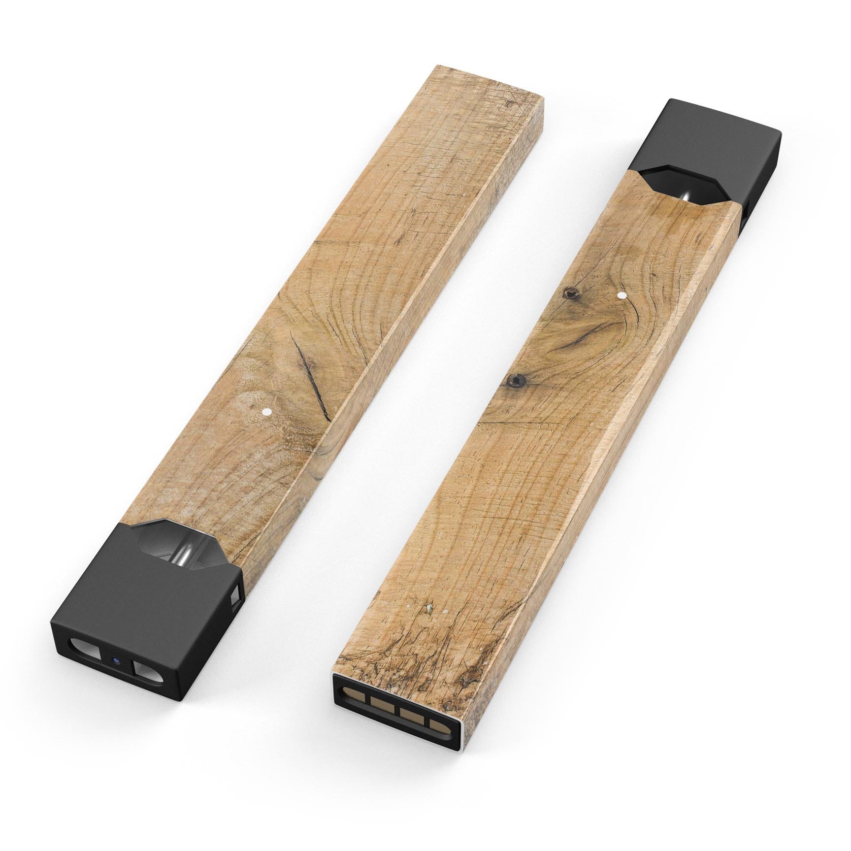 Raw Wood Planks V5 skin-wrap sticker designed for JUUL vaping device, showcasing a wood grain pattern for stylish protection.