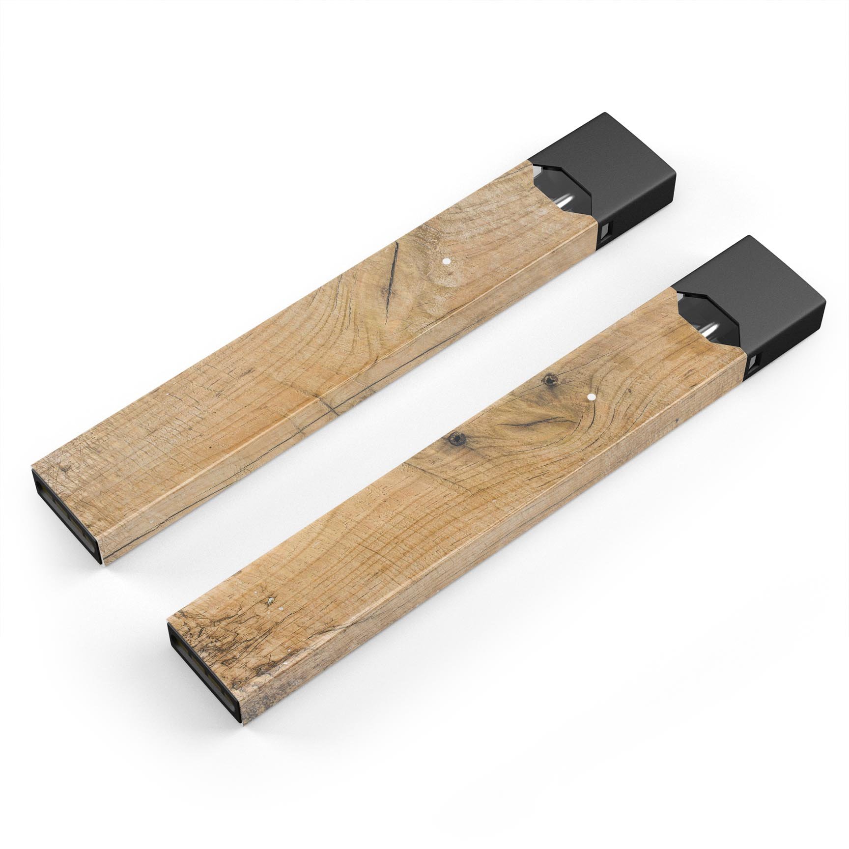 Raw Wood Planks V5 skin-wrap sticker designed for JUUL vaping device, showcasing a wood grain pattern for stylish protection.