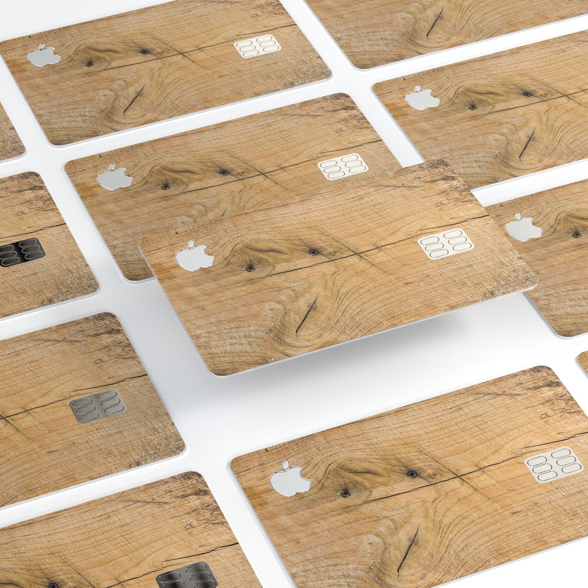 Raw Wood Planks V5 skin kit for Apple Card, showcasing premium vinyl design and finish options.