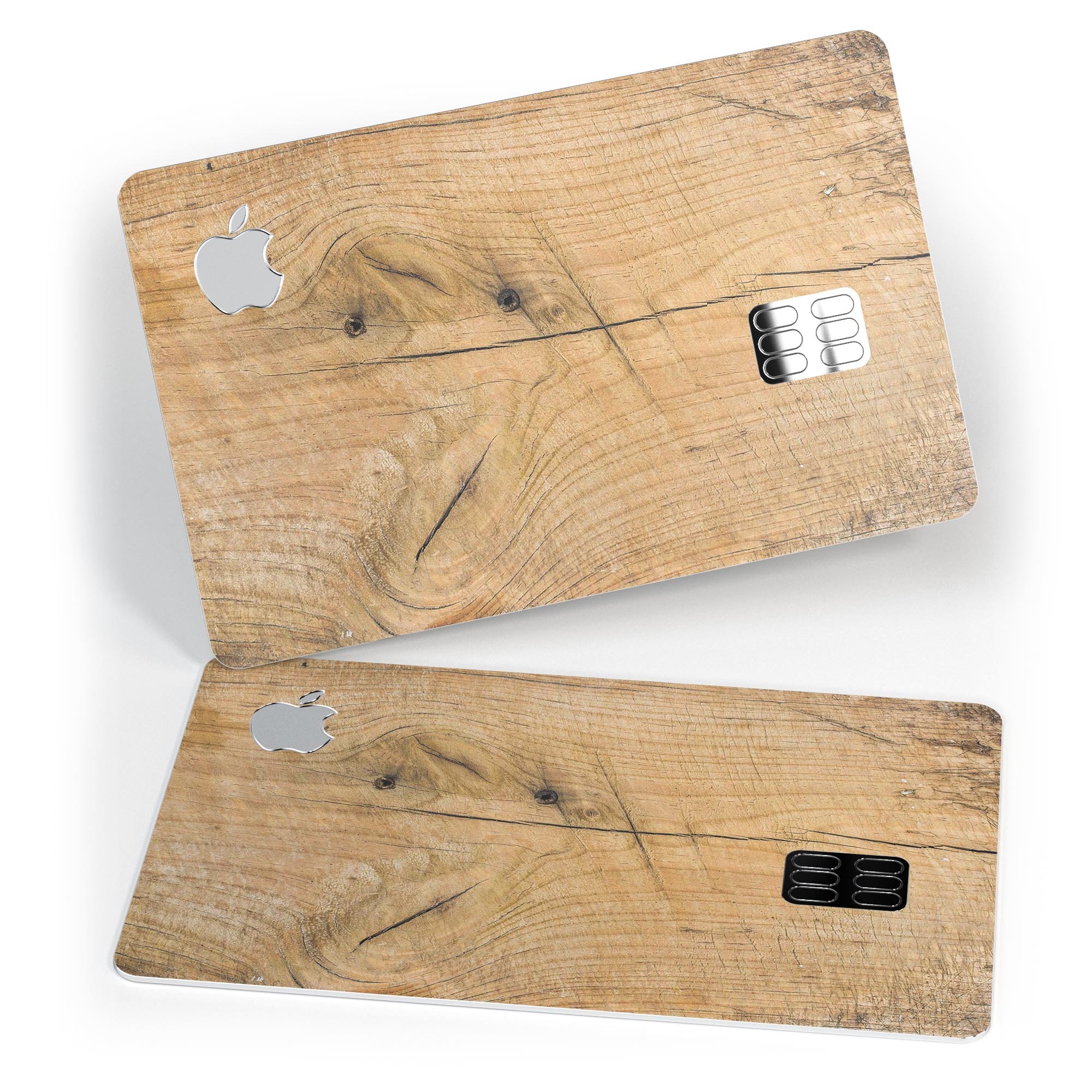 Raw Wood Planks V5 skin kit for Apple Card, showcasing premium vinyl design and finish options.