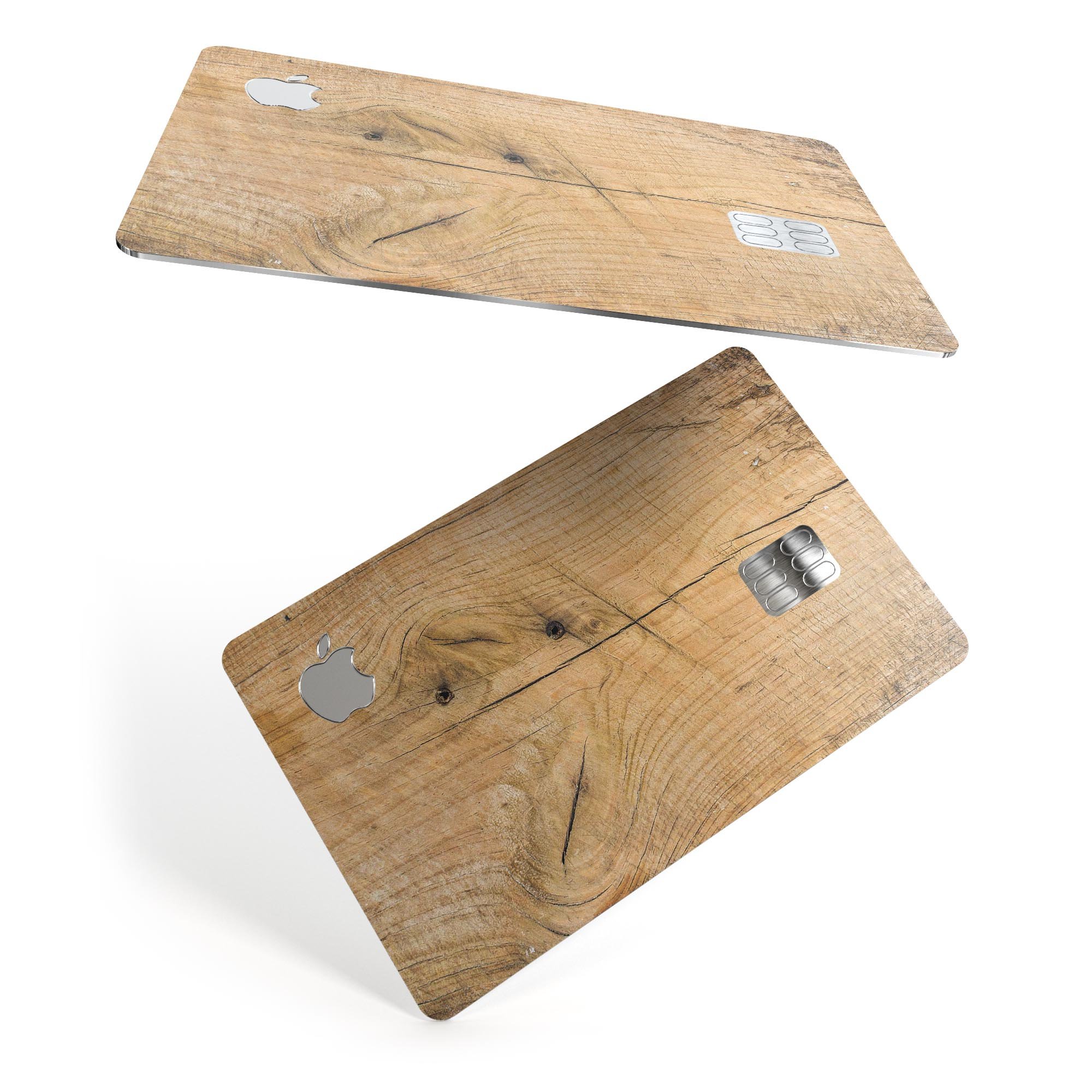 Raw Wood Planks V5 skin kit for Apple Card, showcasing premium vinyl design and finish options.