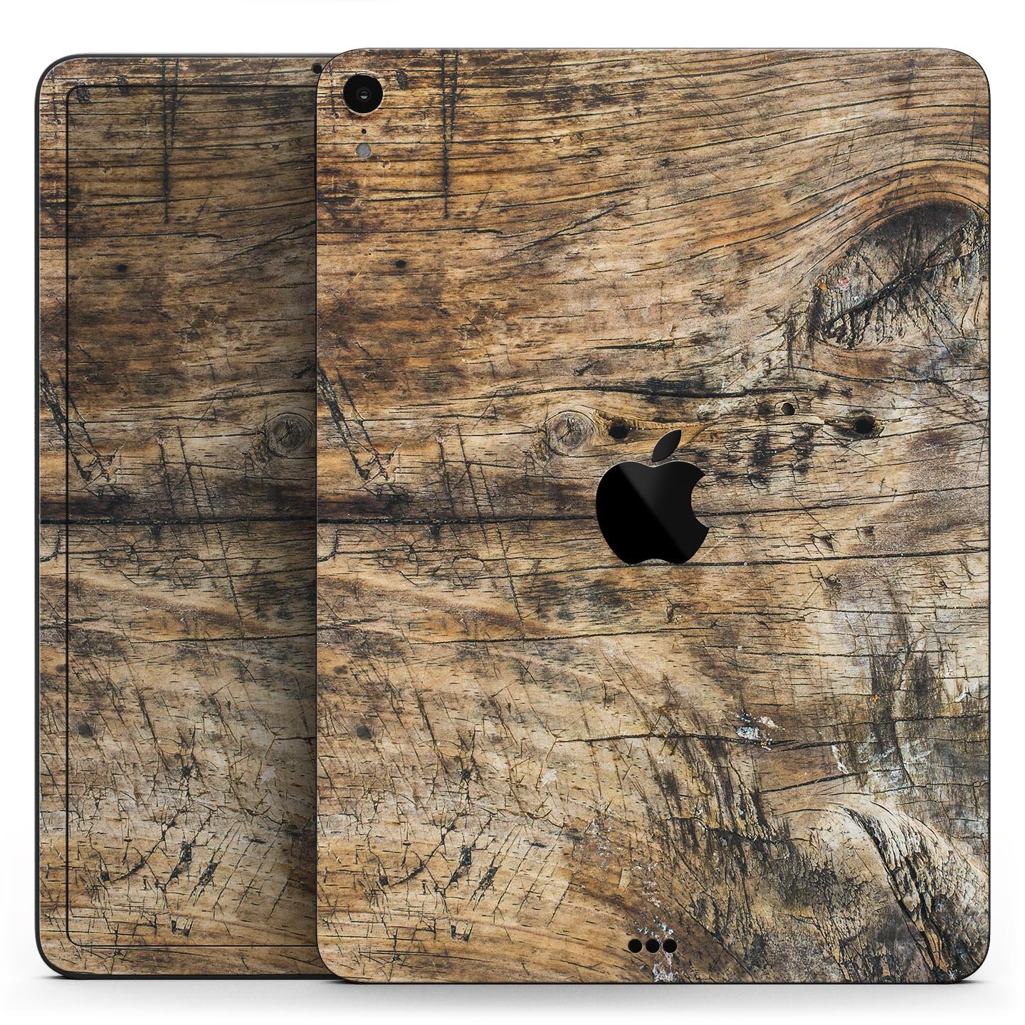 Raw Wood Planks V6 skin decal for Apple iPad Pro, showcasing a rustic wood design with a smooth finish.