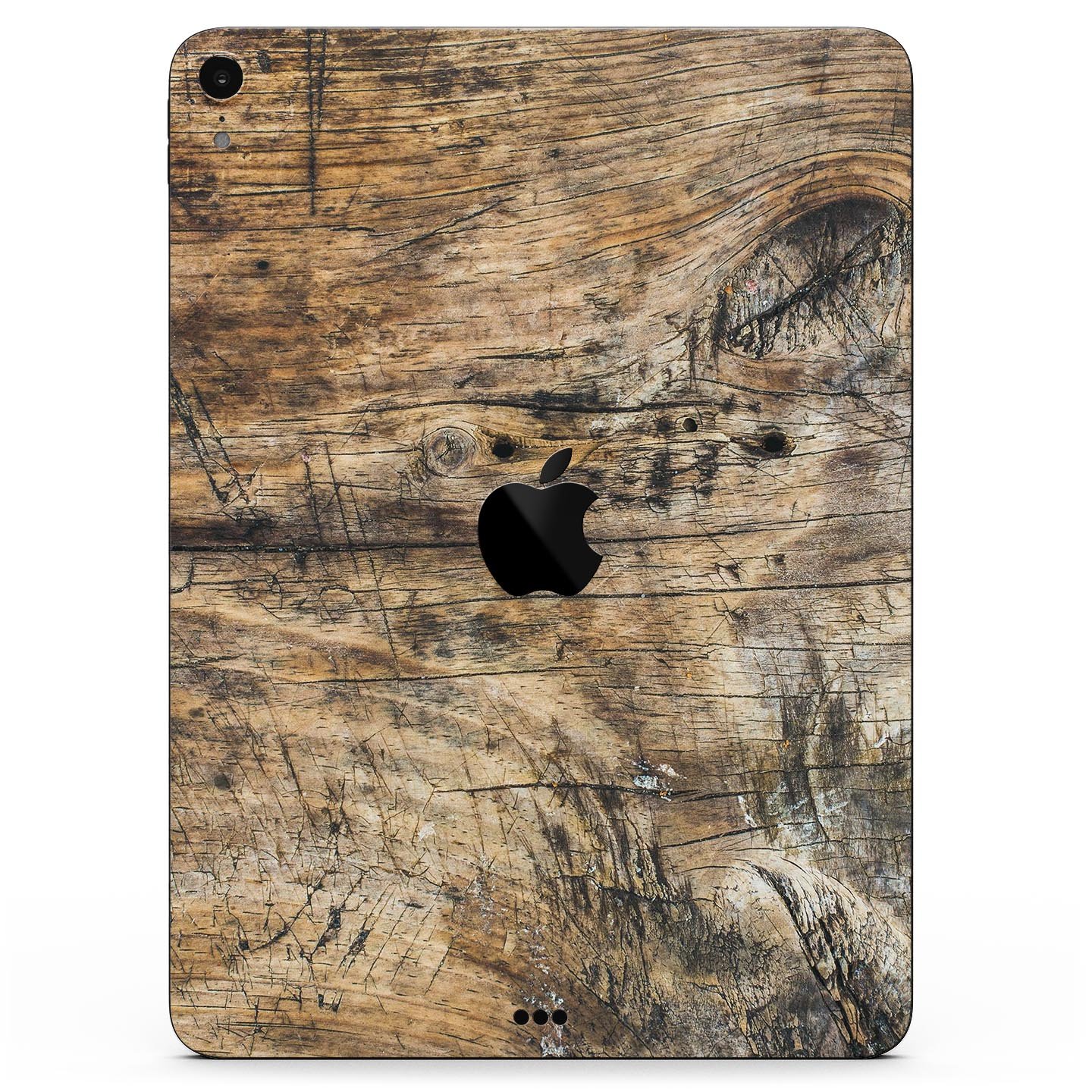 Raw Wood Planks V6 skin decal for Apple iPad Pro, showcasing a rustic wood design with a smooth finish.