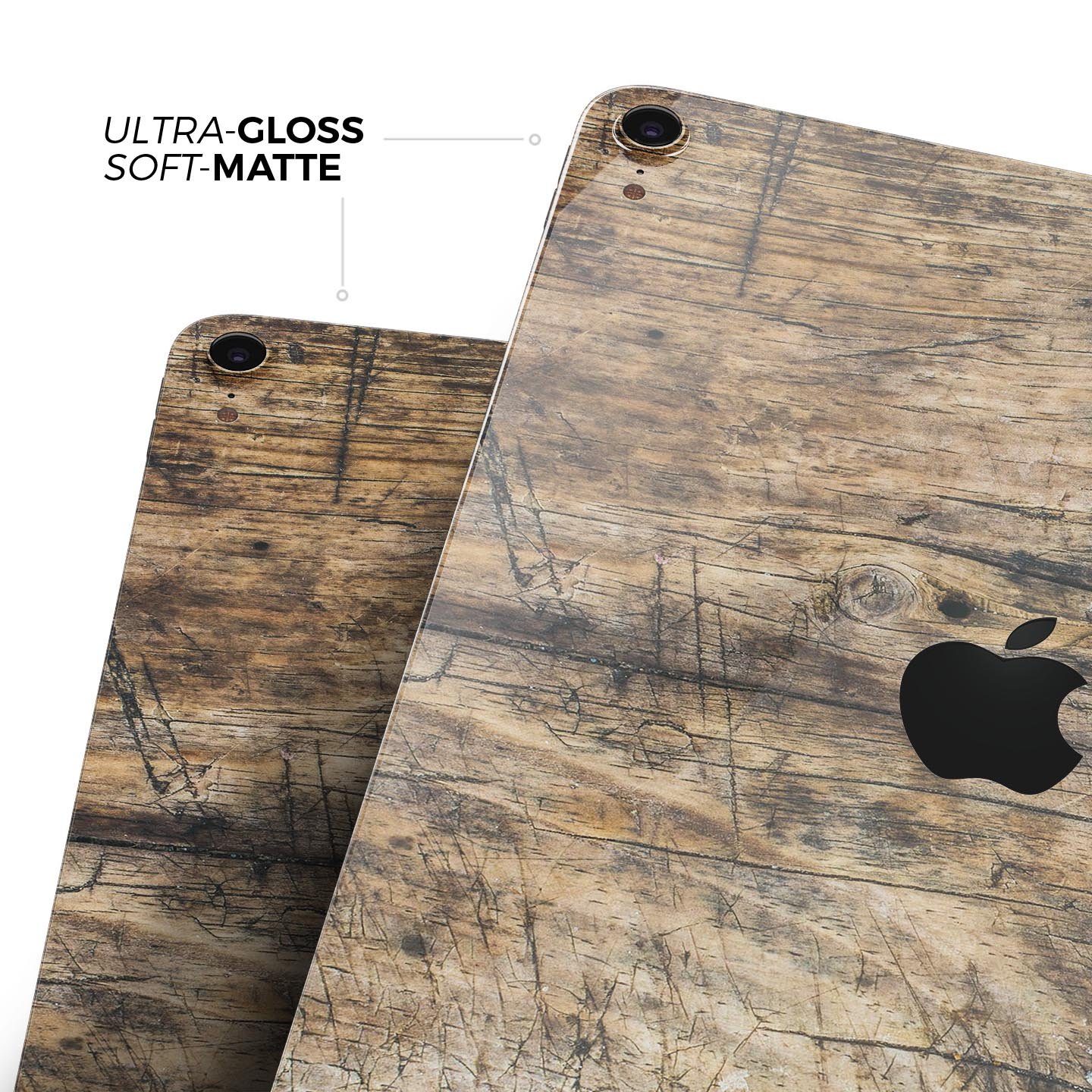 Raw Wood Planks V6 skin decal for Apple iPad Pro, showcasing a rustic wood design with a smooth finish.