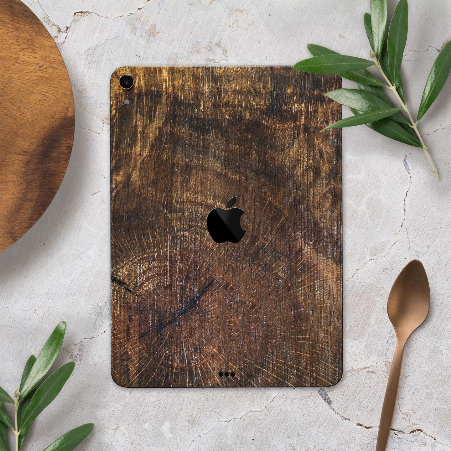 Raw Wood Planks V7 skin decal for Apple iPad Pro, showcasing a stylish wood design with a smooth finish.