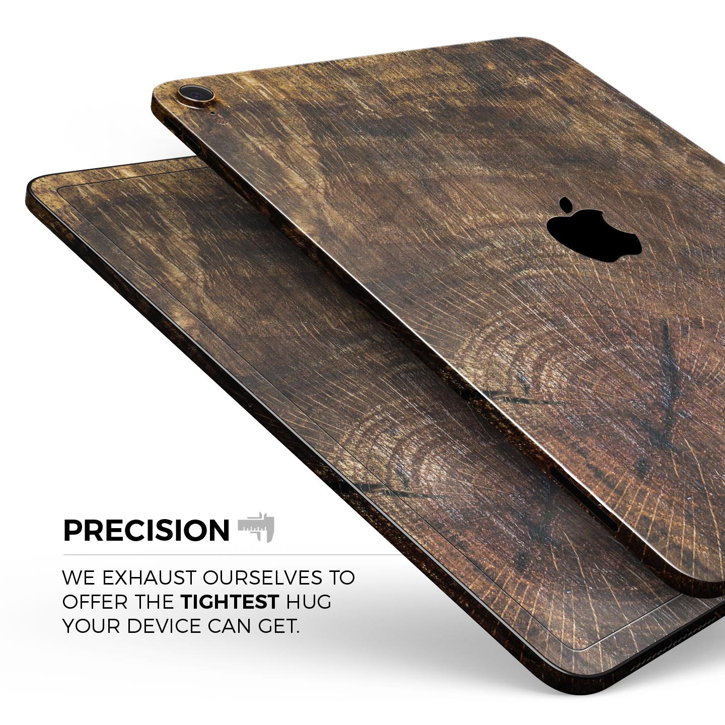 Raw Wood Planks V7 skin decal for Apple iPad Pro, showcasing a stylish wood design with a smooth finish.