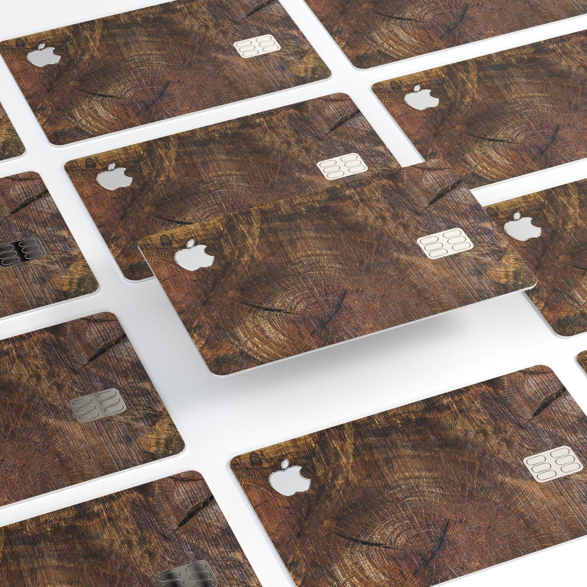 Raw Wood Planks V7 skin kit for Apple Card, showcasing premium vinyl design and finishes.