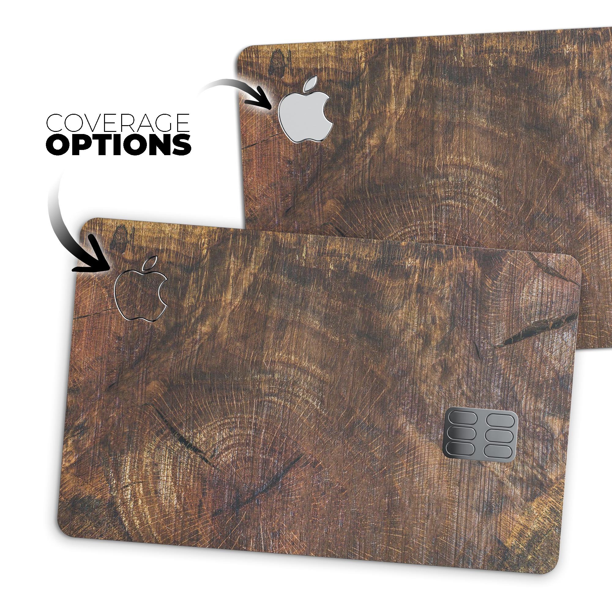 Raw Wood Planks V7 skin kit for Apple Card, showcasing premium vinyl design and finishes.