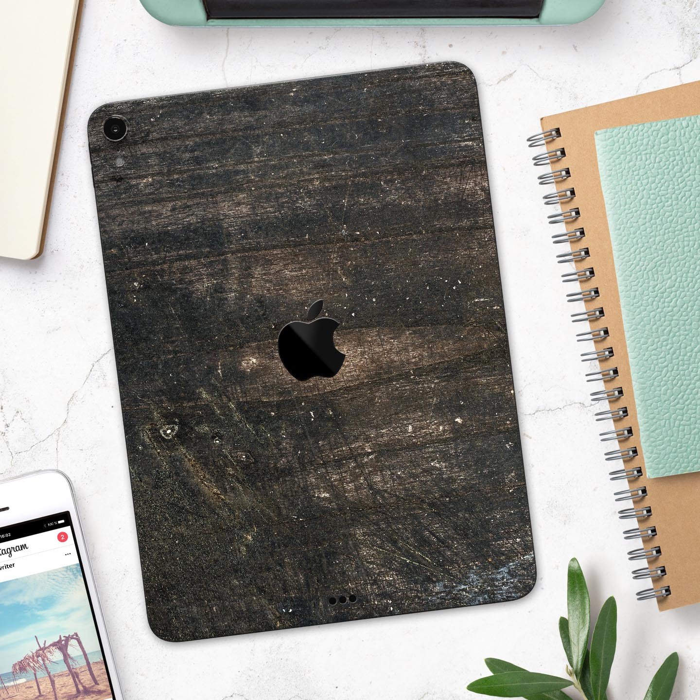 Raw Wood Planks V8 skin decal for Apple iPad Pro, showcasing a wood texture design for stylish protection.