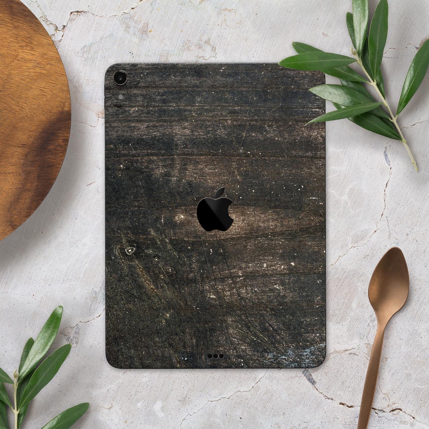 Raw Wood Planks V8 skin decal for Apple iPad Pro, showcasing a wood texture design for stylish protection.