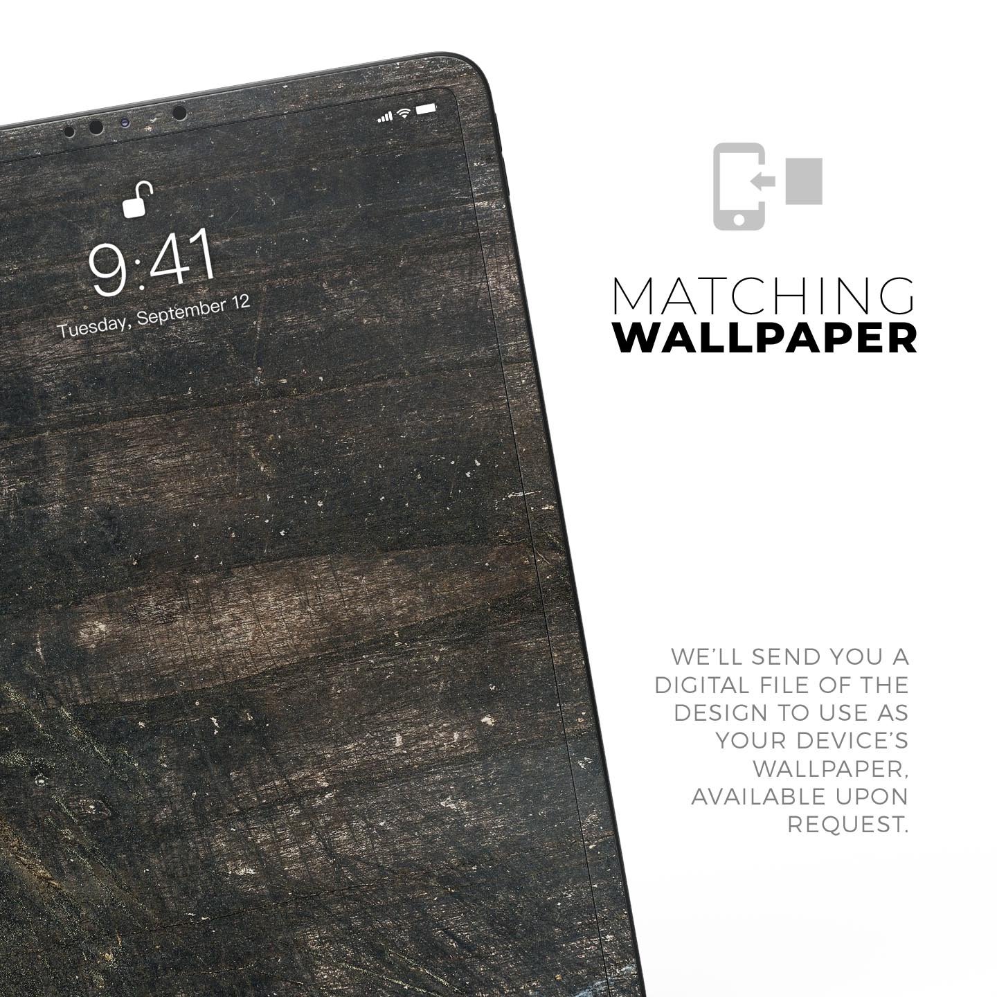 Raw Wood Planks V8 skin decal for Apple iPad Pro, showcasing a wood texture design for stylish protection.