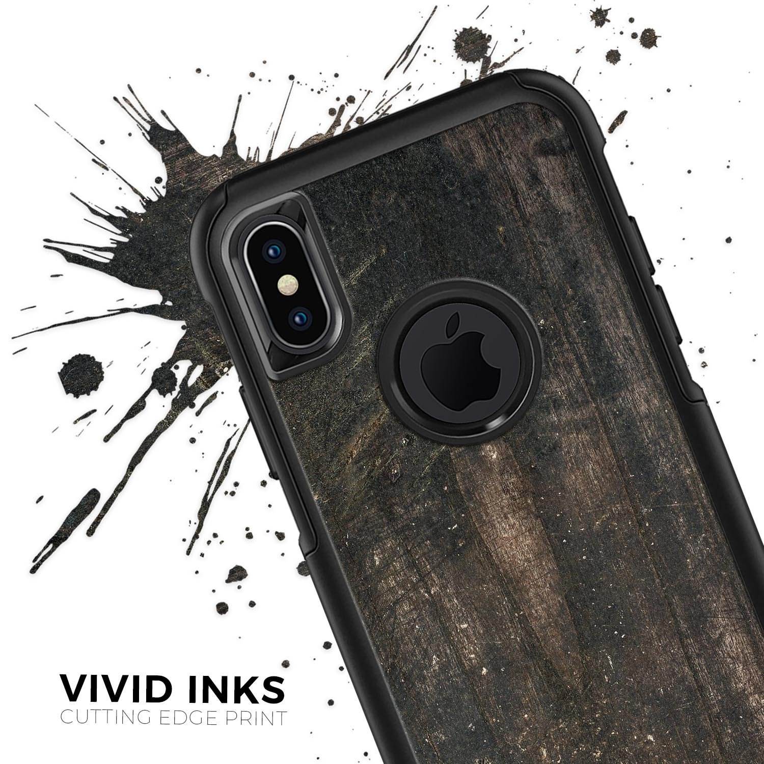 Raw Wood Planks V8 Skin Kit for iPhone OtterBox Cases, showcasing a natural wood design with a premium finish.