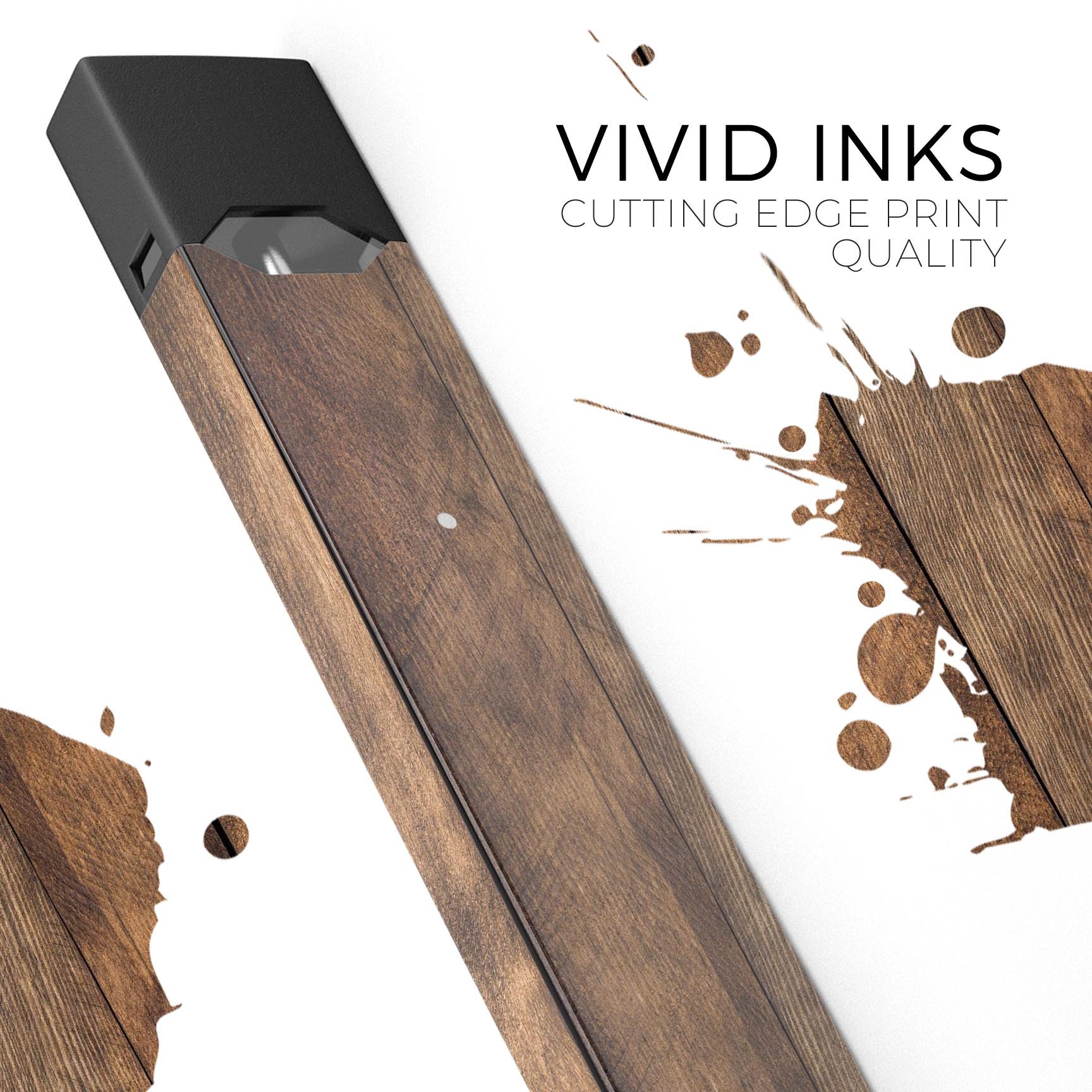 Raw Wood Planks V9 skin-wrap sticker for JUUL device, showcasing a stylish wood design with protective features.