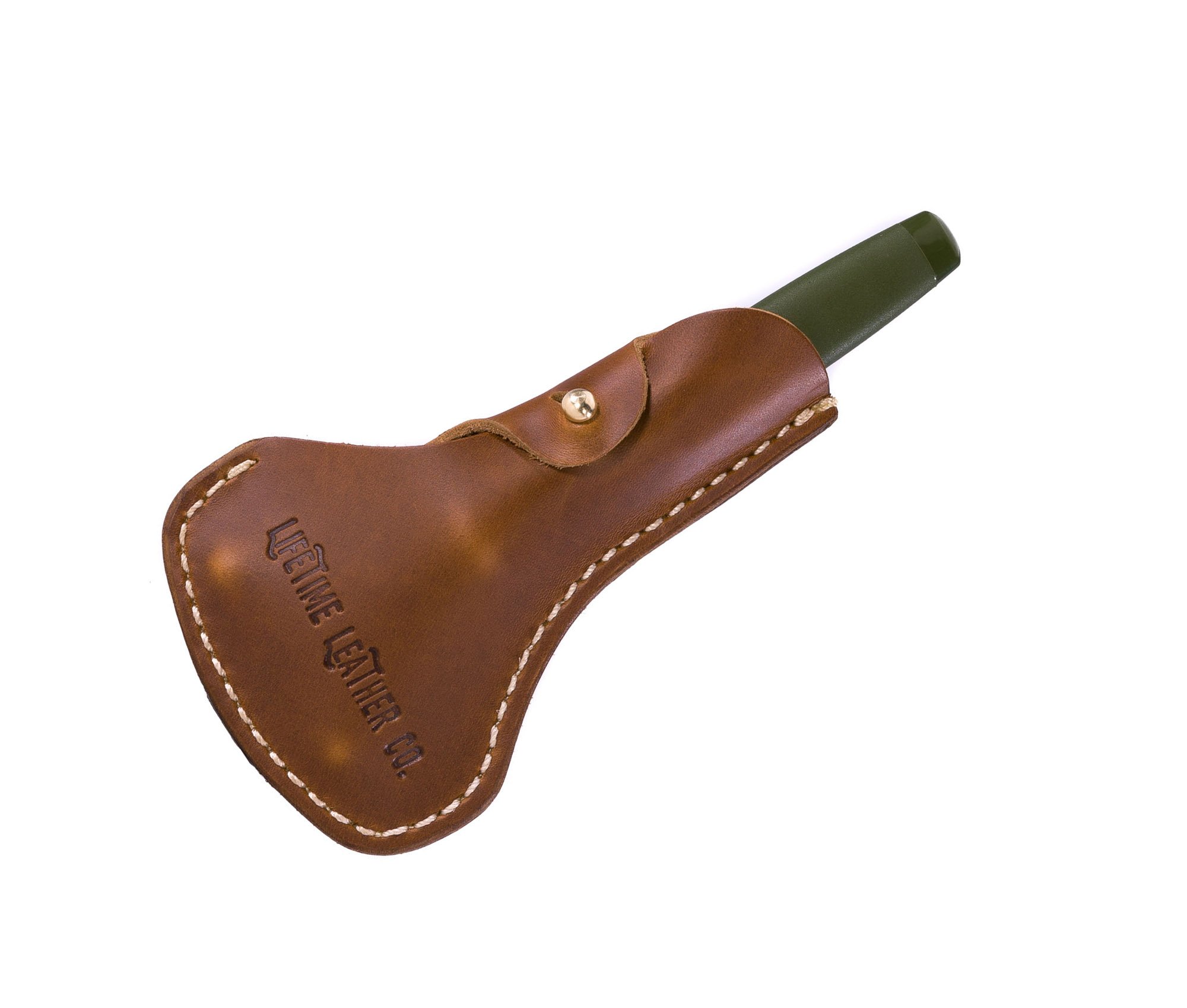 Stylish leather razor holder, handcrafted in Arizona, featuring personalized options and a sleek design.