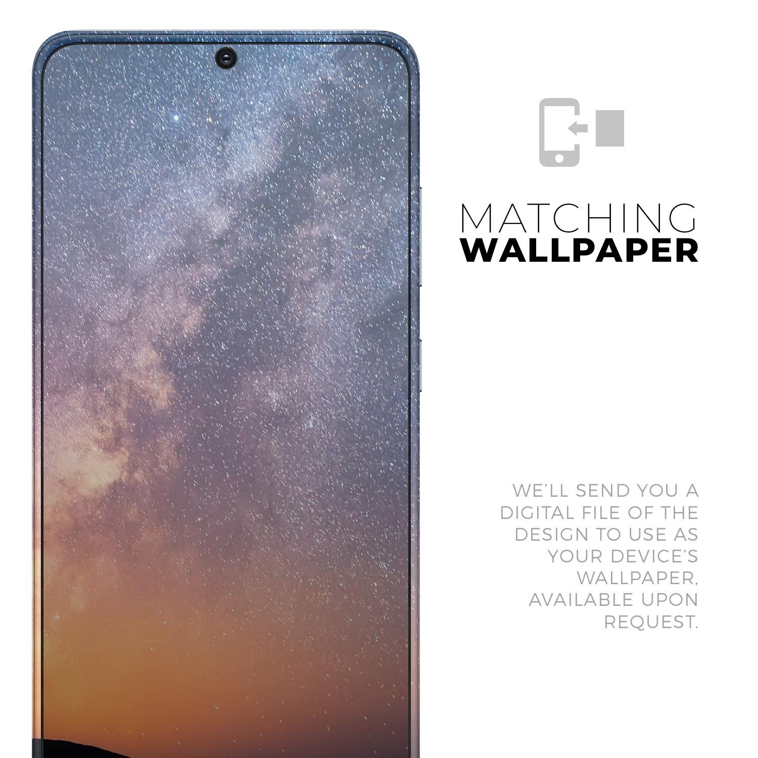 Reach for the Stars Skin-Kit for Samsung Galaxy S20, featuring a vibrant design and premium vinyl material for protection and style.