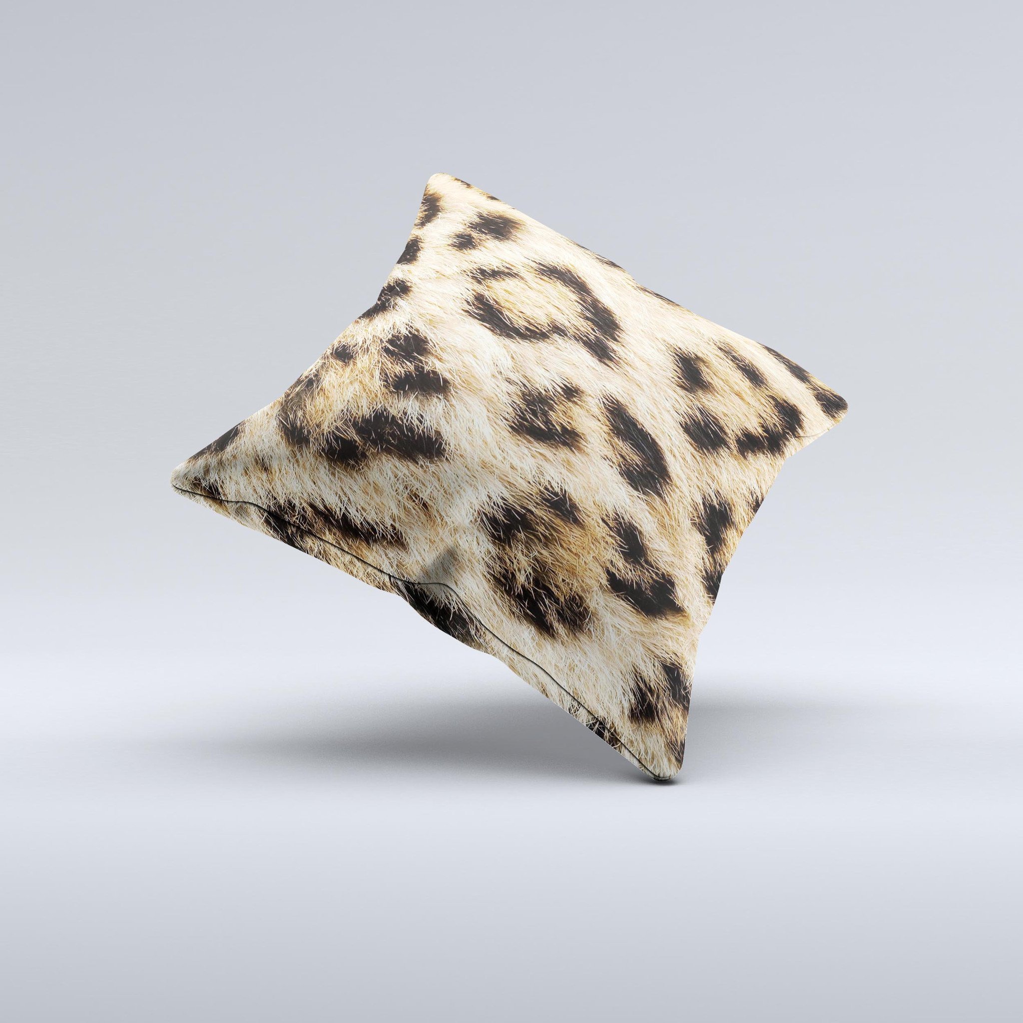 Real Cheetah Animal Print Decorative Throw Pillow with high thread count fabric and unique hand-produced design.