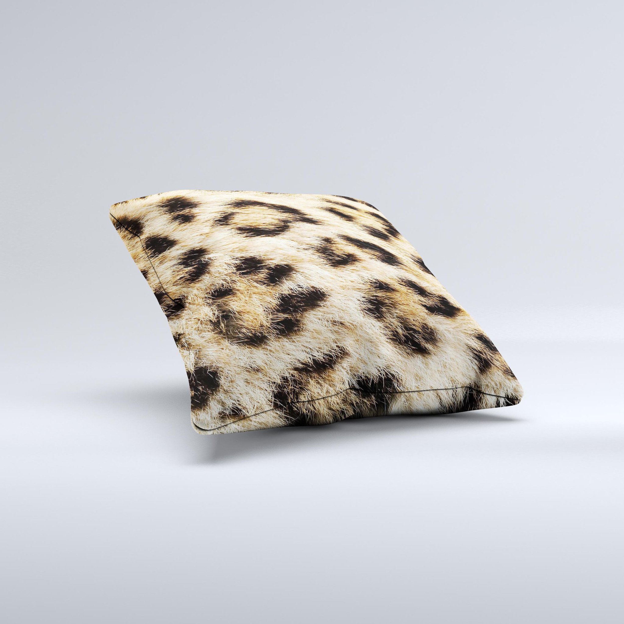 Real Cheetah Animal Print Decorative Throw Pillow with high thread count fabric and unique hand-produced design.