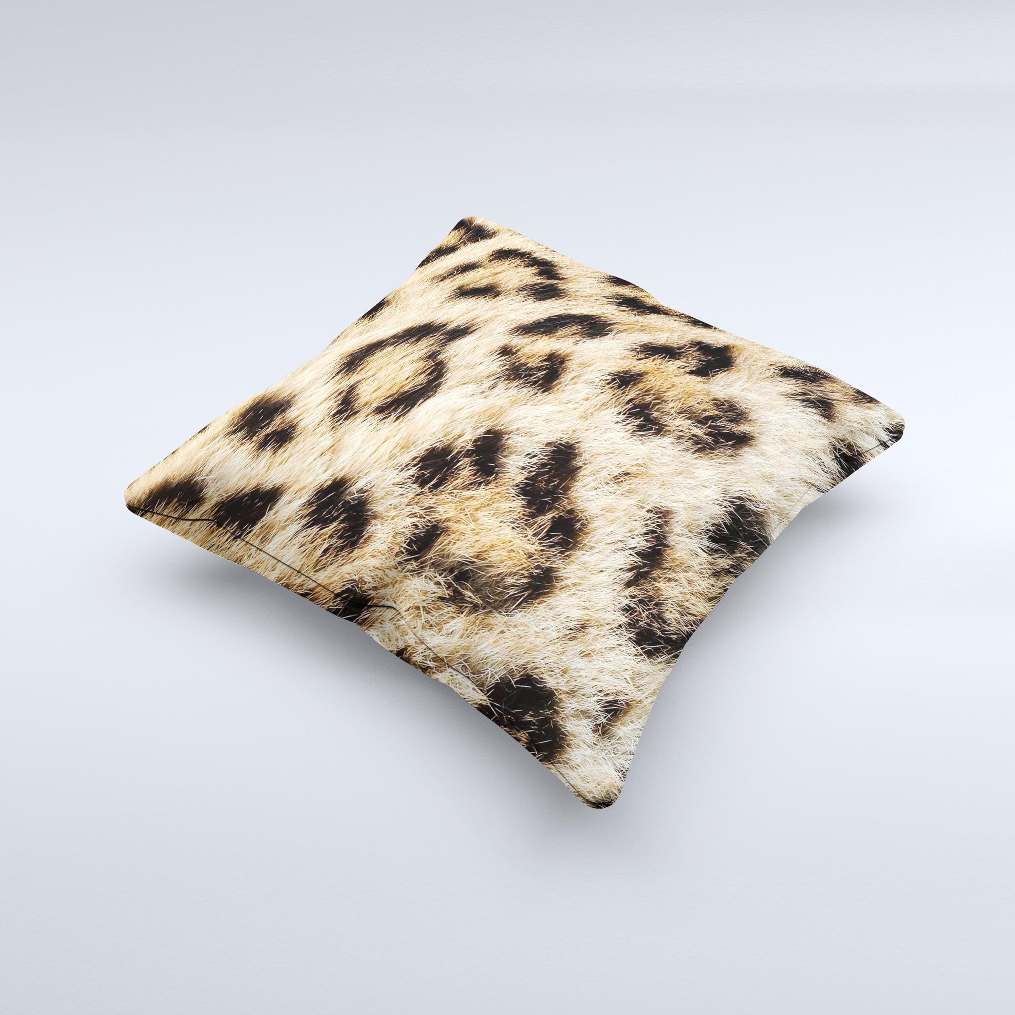 Real Cheetah Animal Print Decorative Throw Pillow with high thread count fabric and unique hand-produced design.