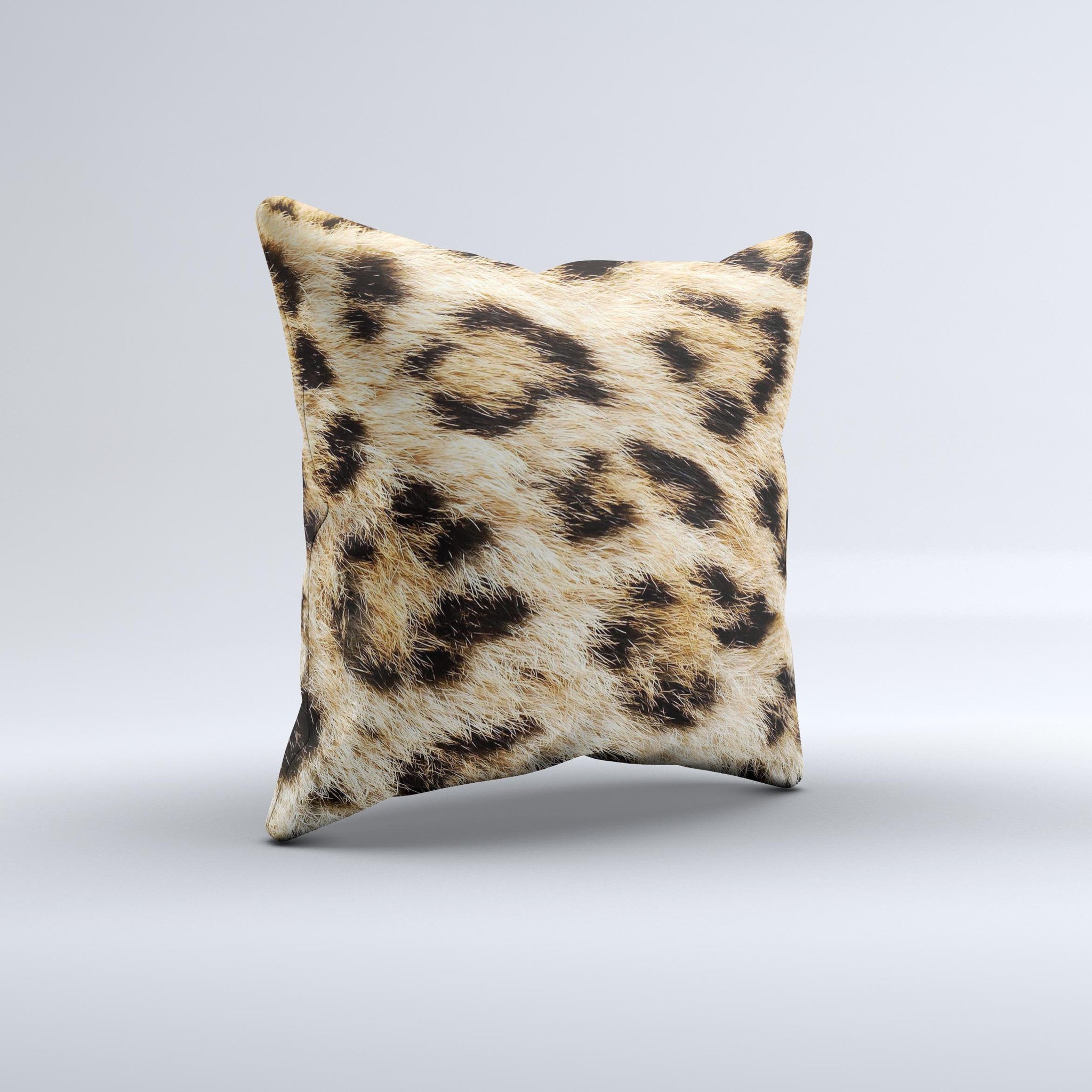 Real Cheetah Animal Print Decorative Throw Pillow with high thread count fabric and unique hand-produced design.