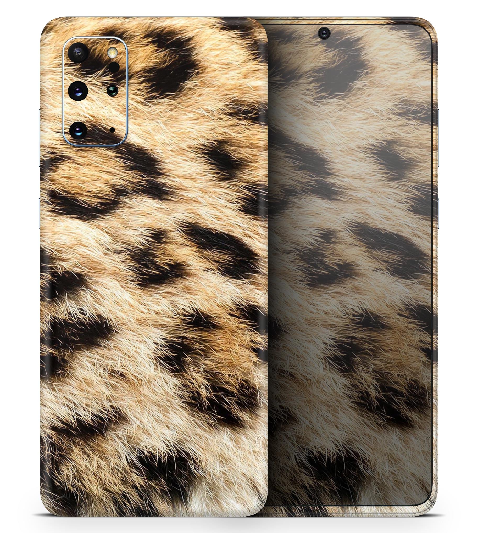 Real Cheetah Animal Print Skin-Kit for Samsung Galaxy S-Series, showcasing vibrant cheetah pattern on a sleek device.