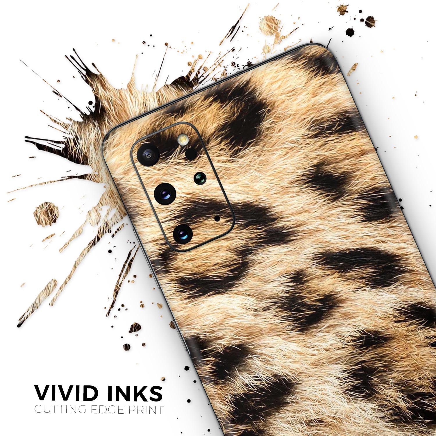 Real Cheetah Animal Print Skin-Kit for Samsung Galaxy S-Series, showcasing vibrant cheetah pattern on a sleek device.