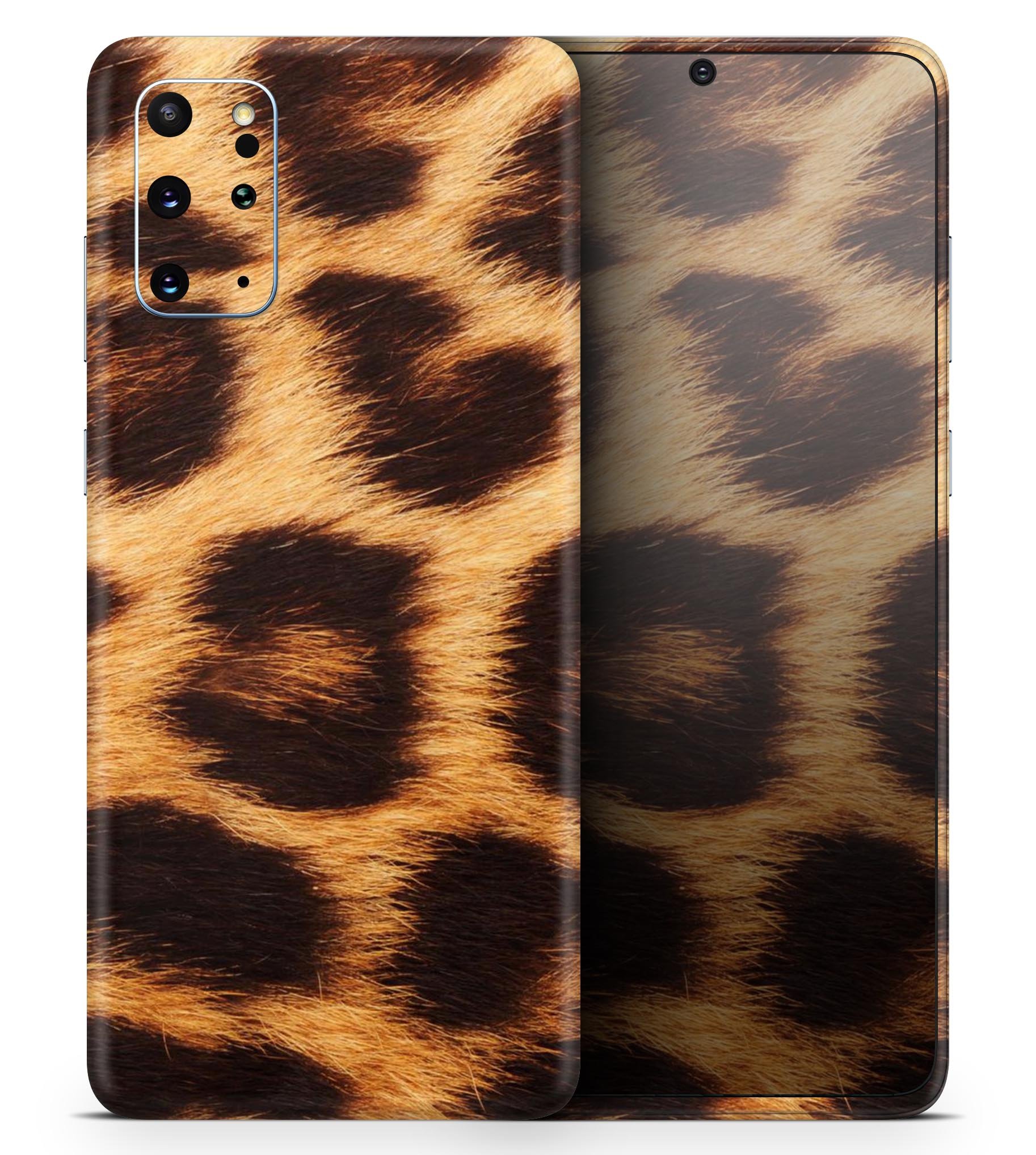 Real Cheetah Print Skin-Kit for Samsung Galaxy S20, showcasing its stylish design and premium vinyl material.