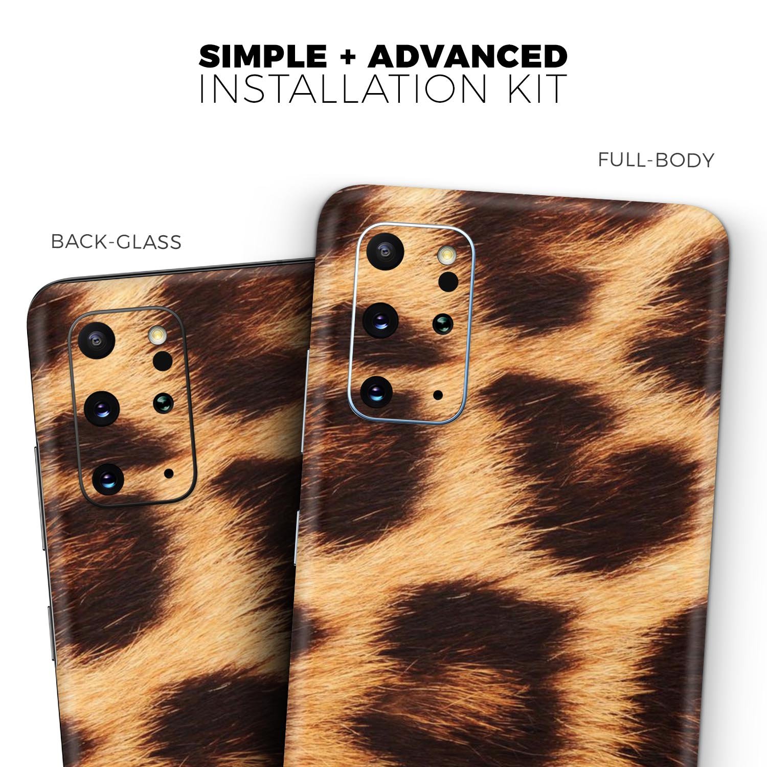 Real Cheetah Print Skin-Kit for Samsung Galaxy S20, showcasing its stylish design and premium vinyl material.