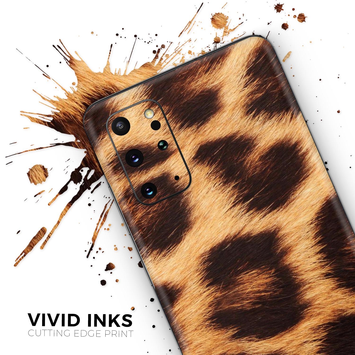 Real Cheetah Print Skin-Kit for Samsung Galaxy S20, showcasing its stylish design and premium vinyl material.