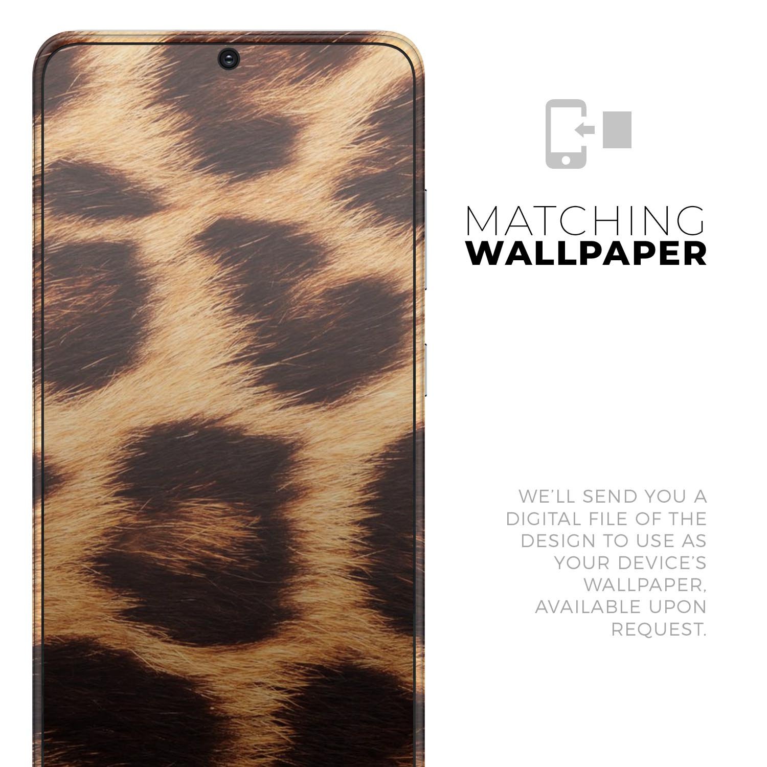 Real Cheetah Print Skin-Kit for Samsung Galaxy S20, showcasing its stylish design and premium vinyl material.