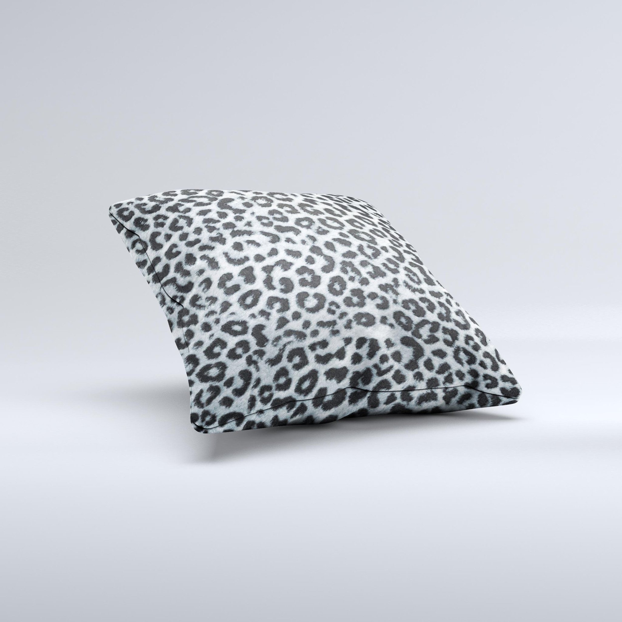 Real Leopard Animal Print Ink-Fuzed Decorative Throw Pillow showcasing a unique leopard pattern on a soft fabric, handcrafted in Virginia.