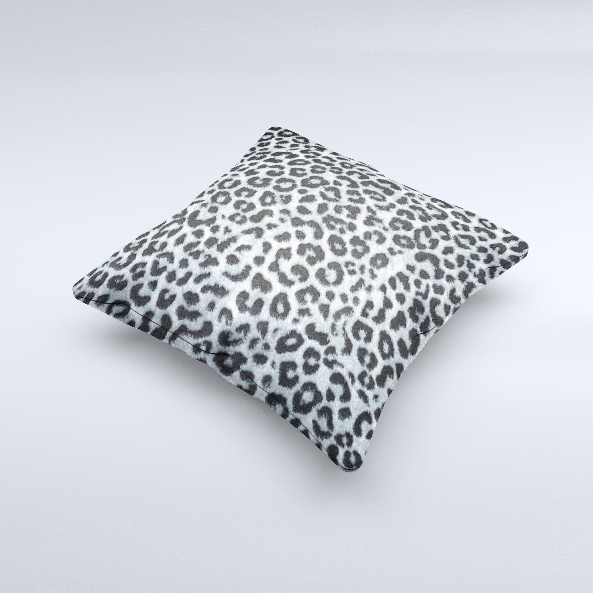 Real Leopard Animal Print Ink-Fuzed Decorative Throw Pillow showcasing a unique leopard pattern on a soft fabric, handcrafted in Virginia.