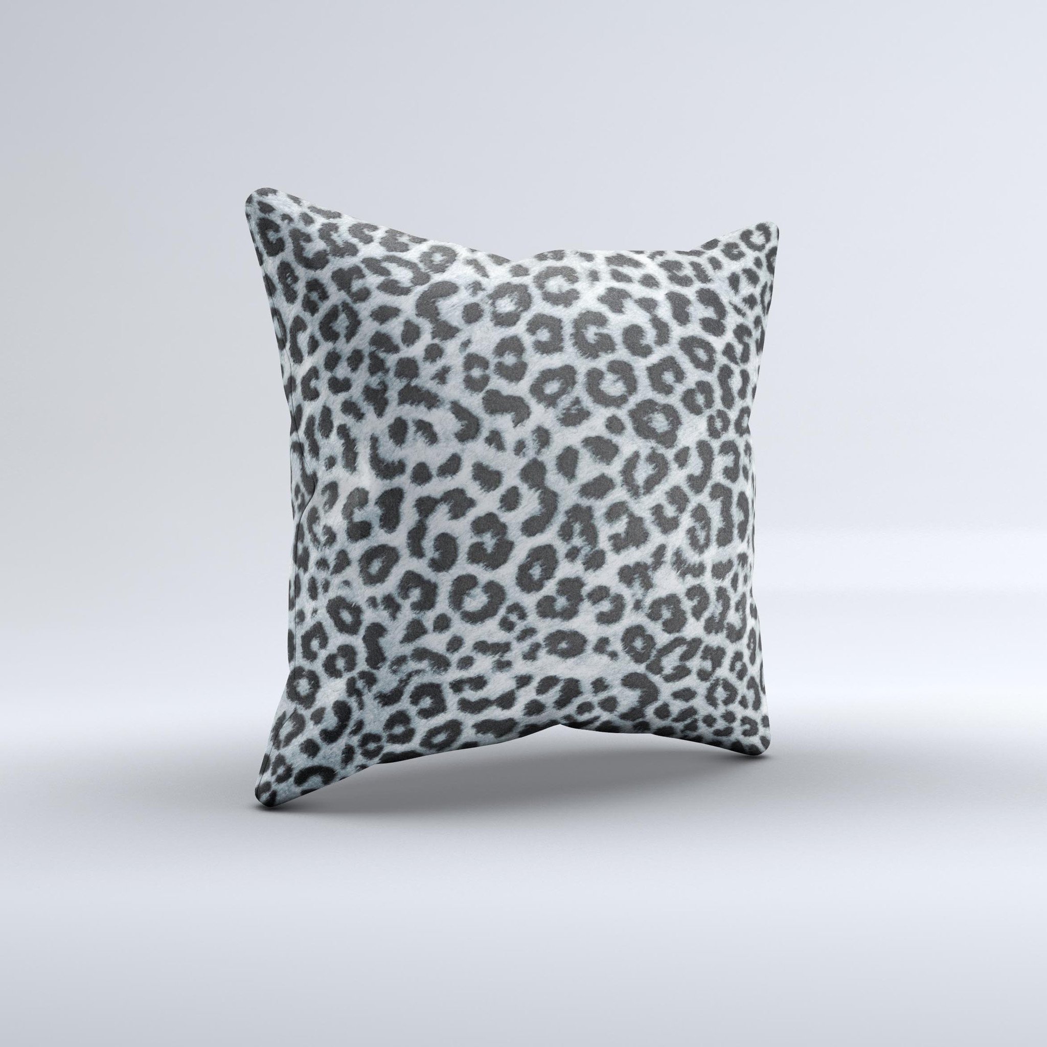 Real Leopard Animal Print Ink-Fuzed Decorative Throw Pillow showcasing a unique leopard pattern on a soft fabric, handcrafted in Virginia.