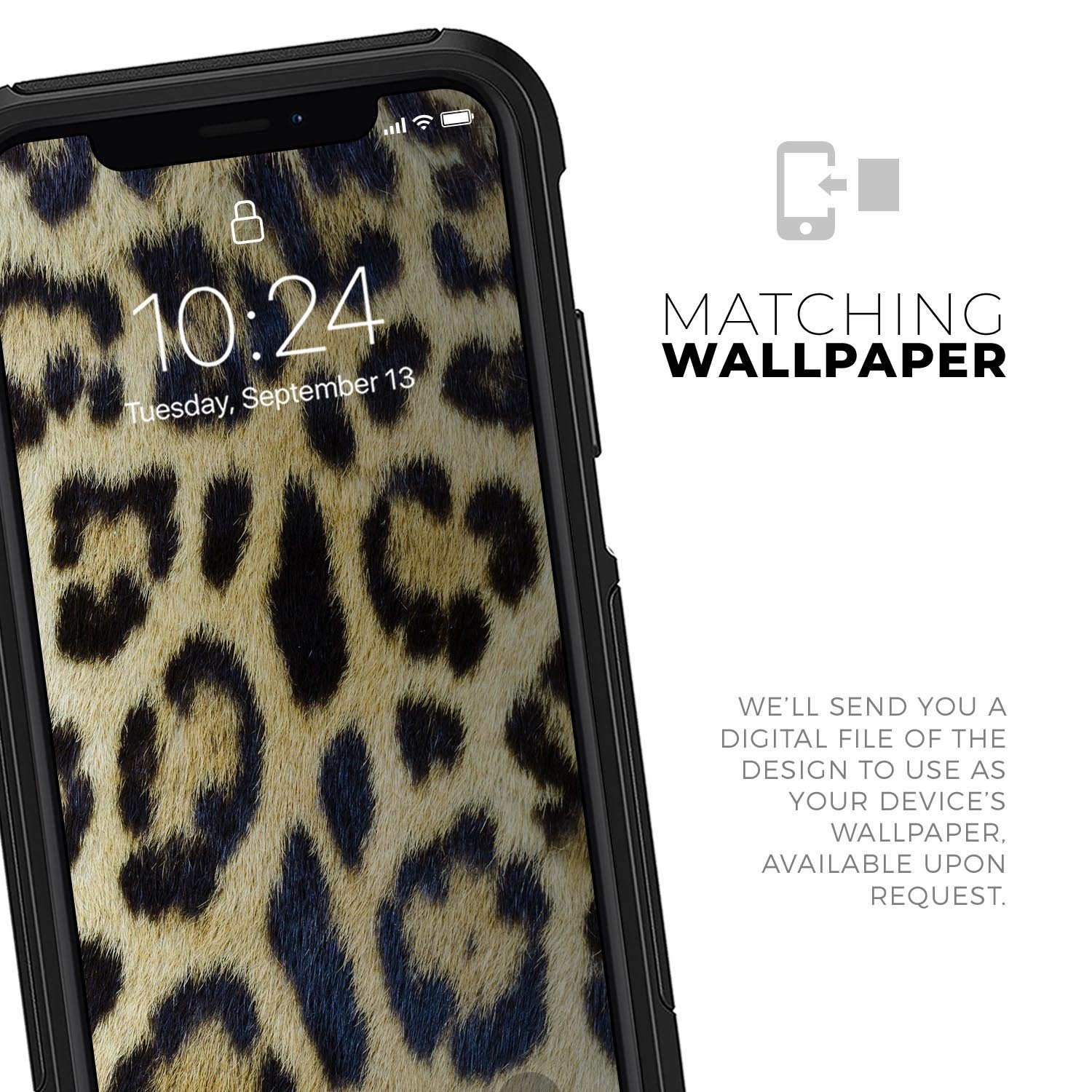 Real Leopard Hide V3 Skin Kit for iPhone OtterBox Cases featuring a stylish leopard print design.