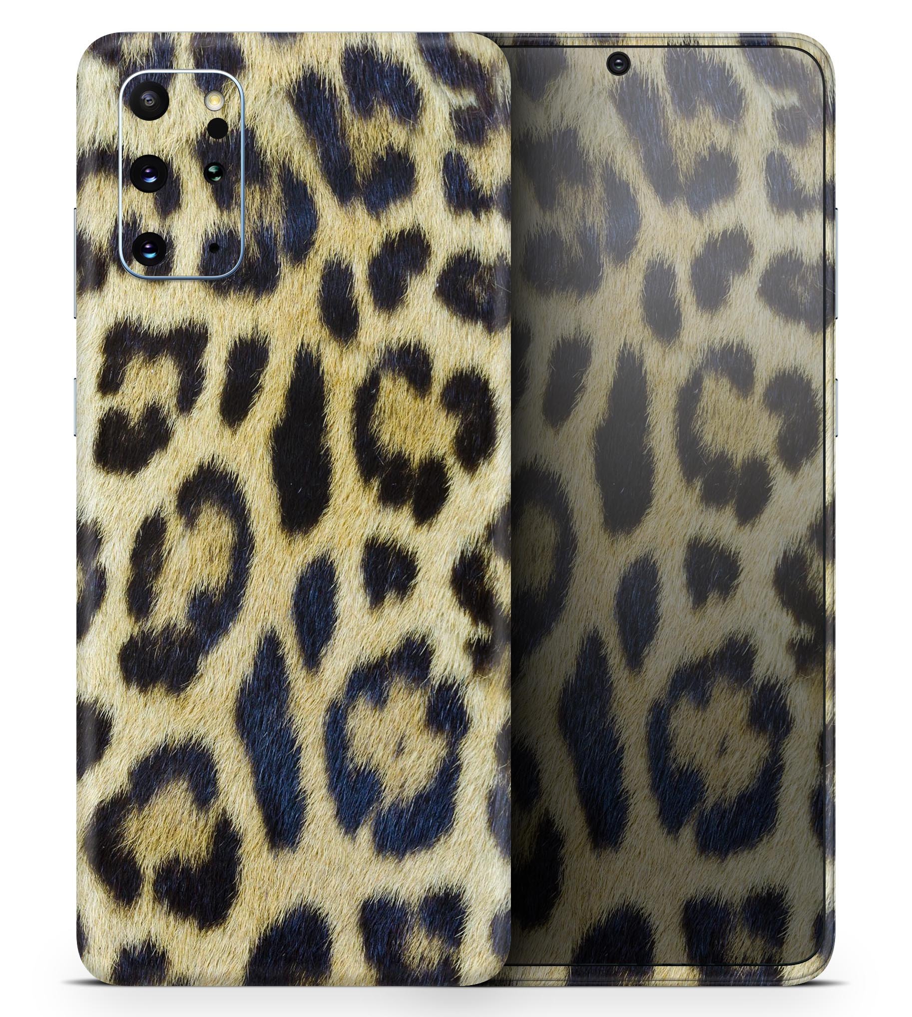 Real Leopard Hide V3 Skin-Kit for Samsung Galaxy S20, showcasing a stylish leopard print design on premium vinyl.